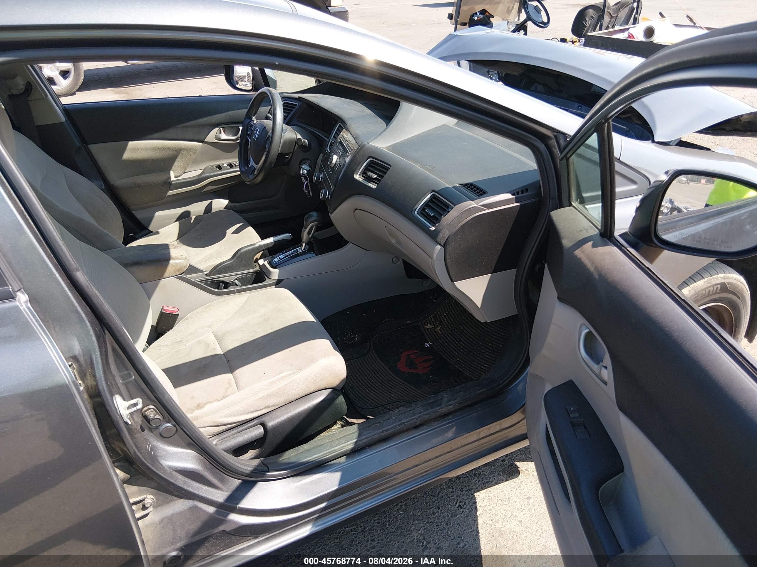 2013 Honda Civic Lx Gray vin: 19XFB2F57DE256166