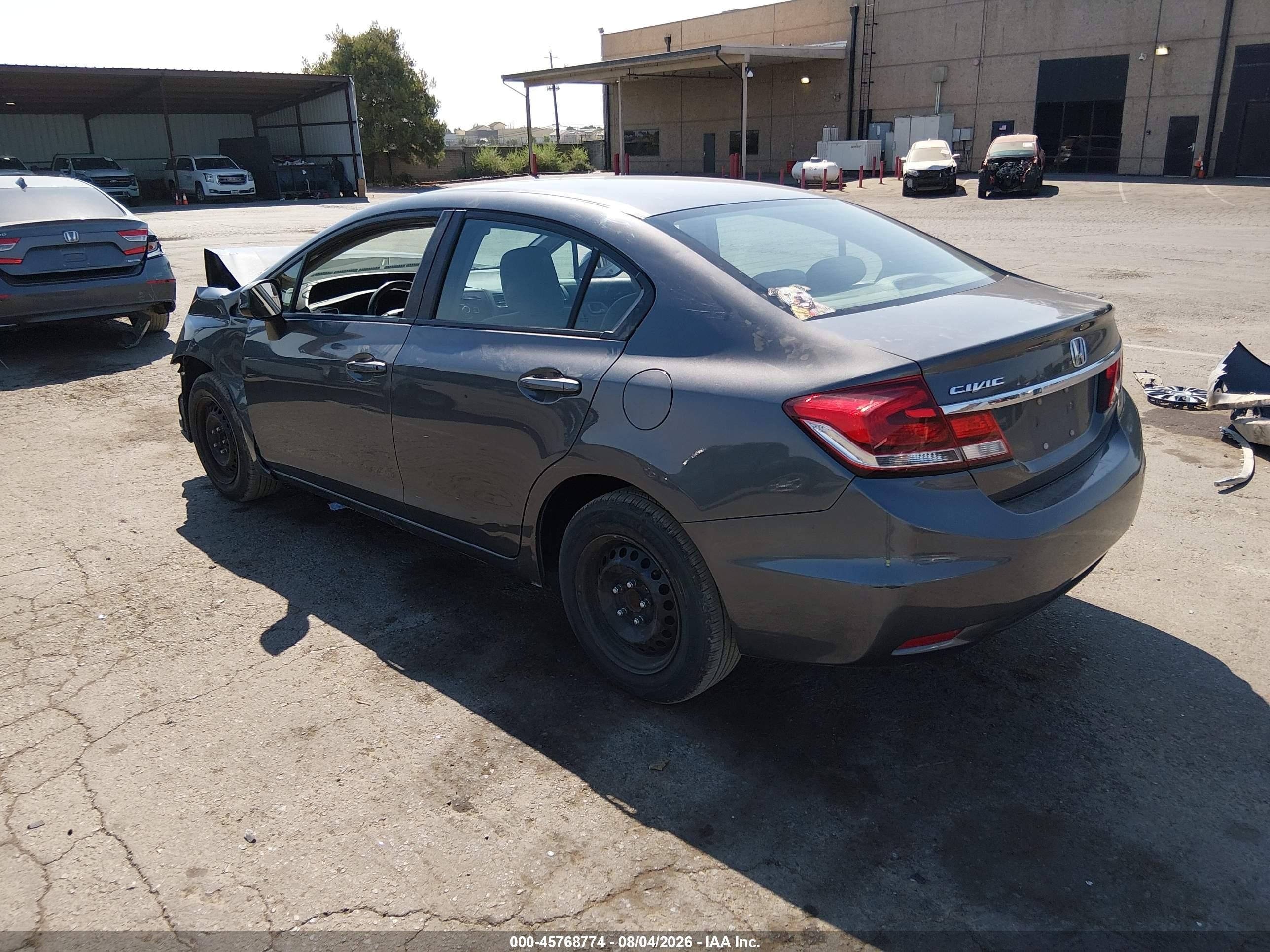 2013 Honda Civic Lx Gray vin: 19XFB2F57DE256166