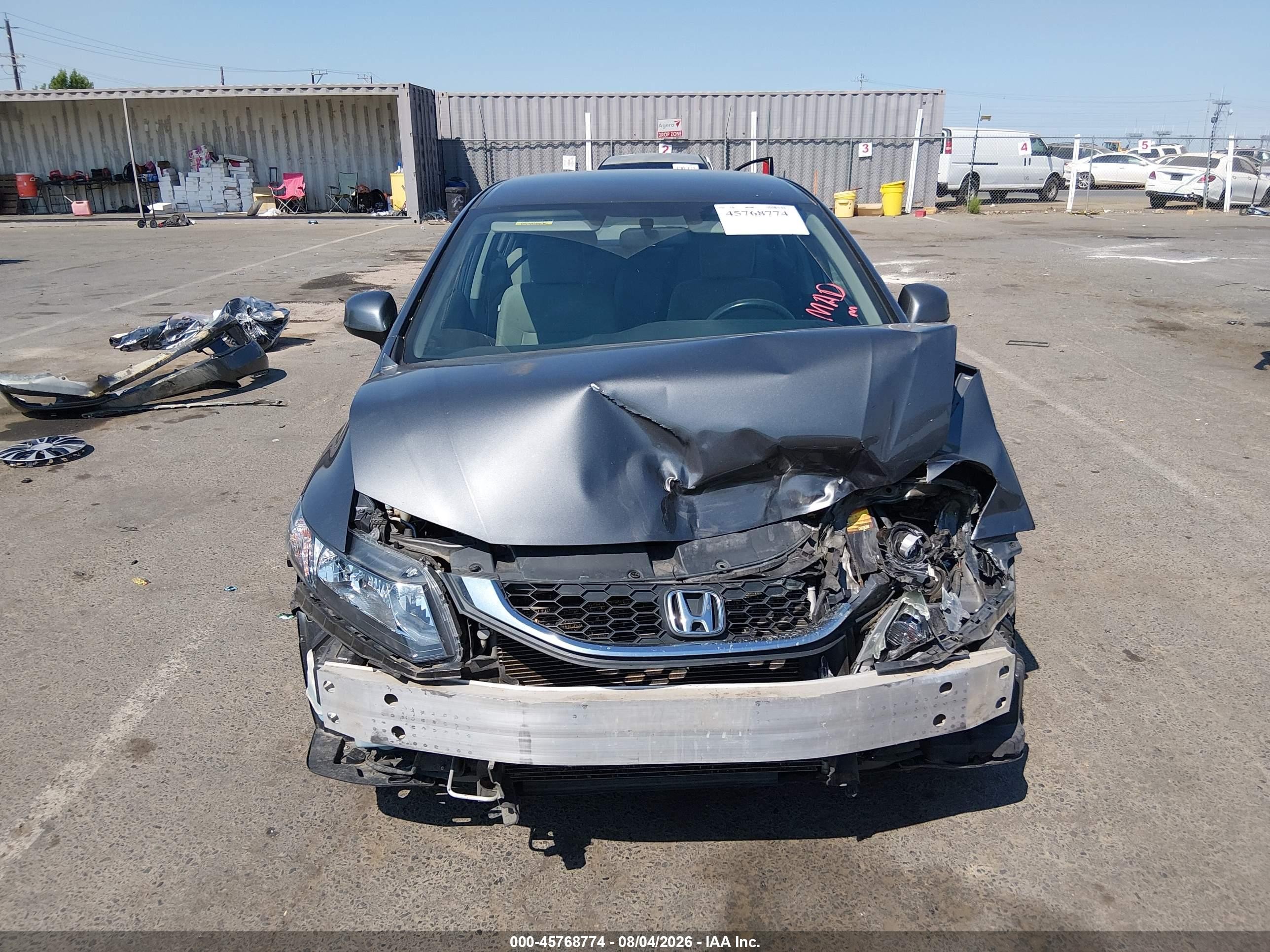 2013 Honda Civic Lx Gray vin: 19XFB2F57DE256166