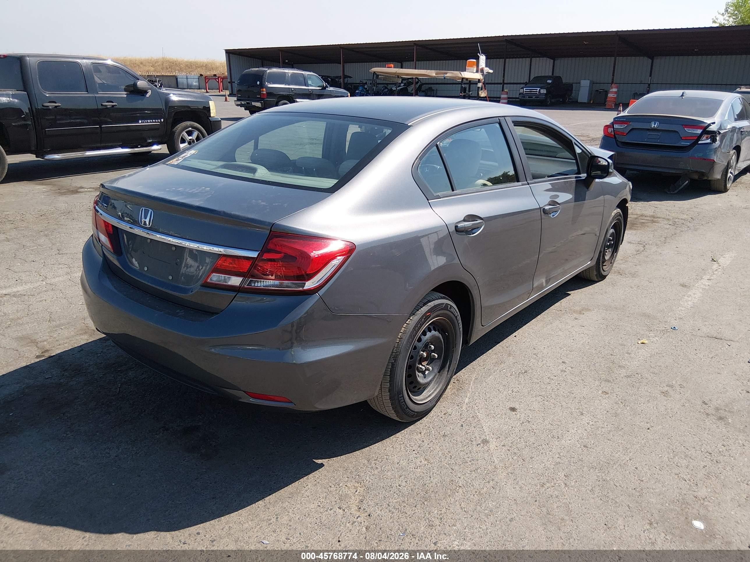 2013 Honda Civic Lx Gray vin: 19XFB2F57DE256166