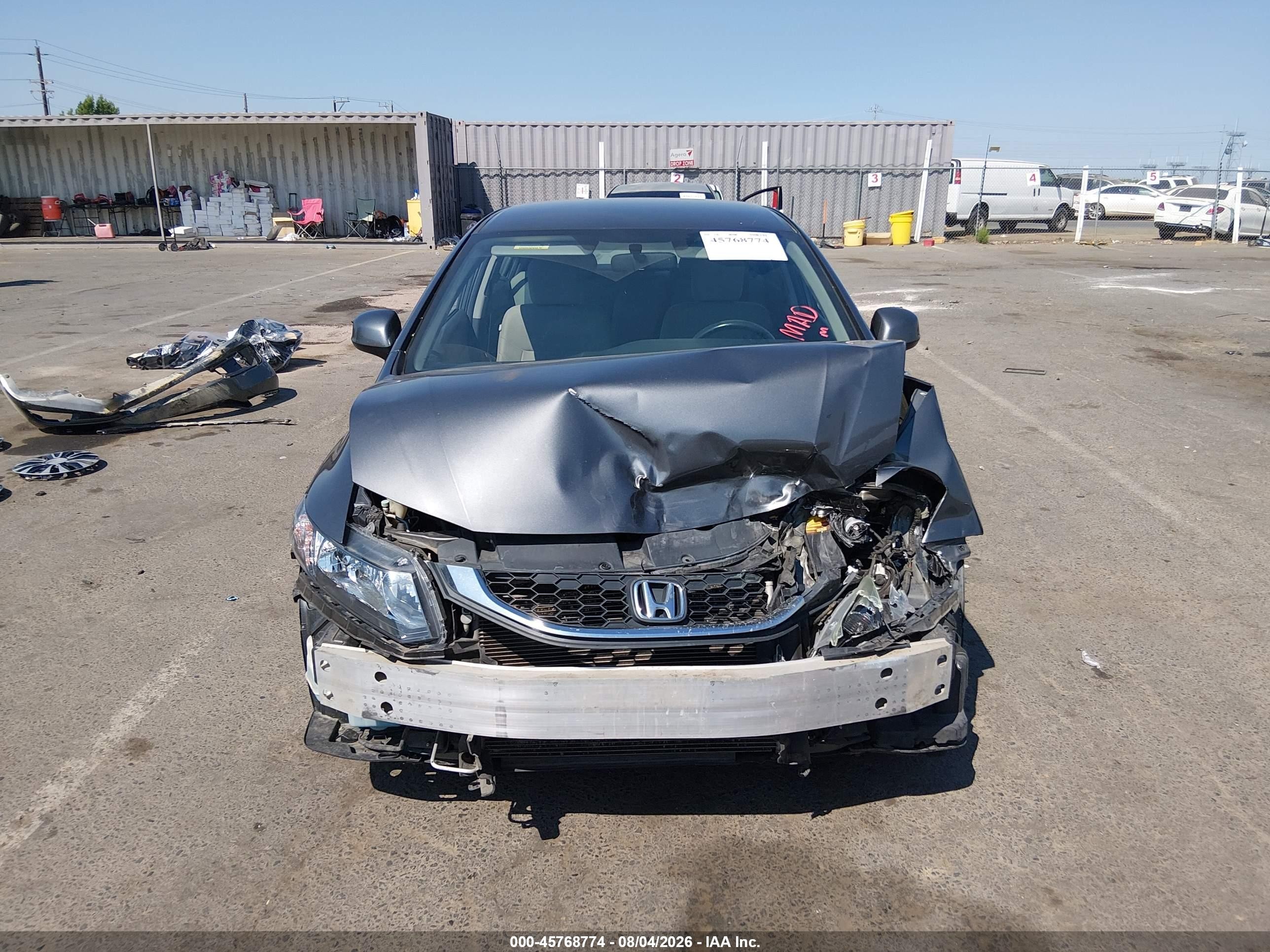 2013 Honda Civic Lx Gray vin: 19XFB2F57DE256166