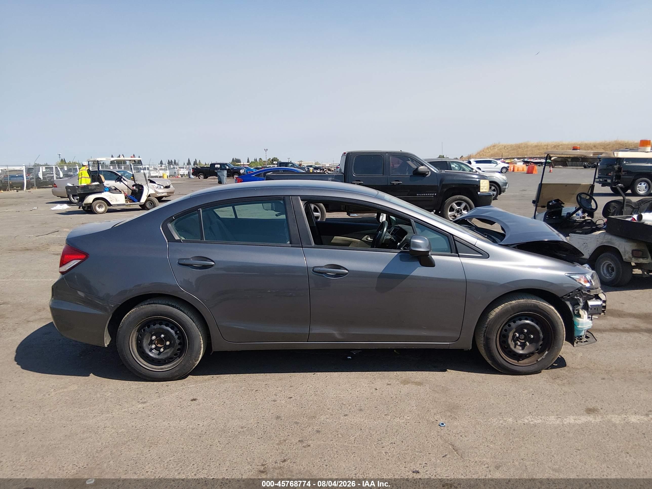 2013 Honda Civic Lx Gray vin: 19XFB2F57DE256166