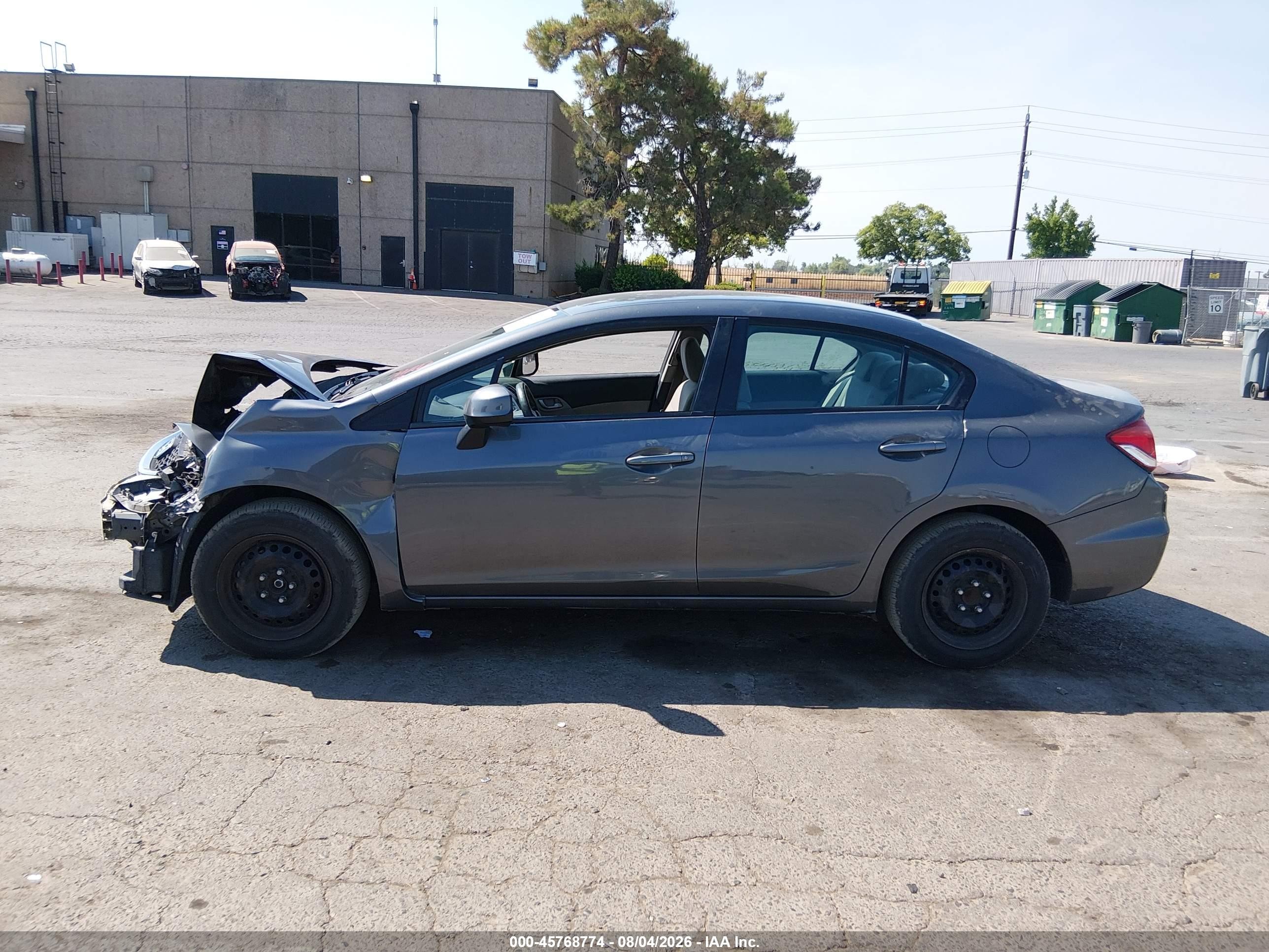2013 Honda Civic Lx Gray vin: 19XFB2F57DE256166