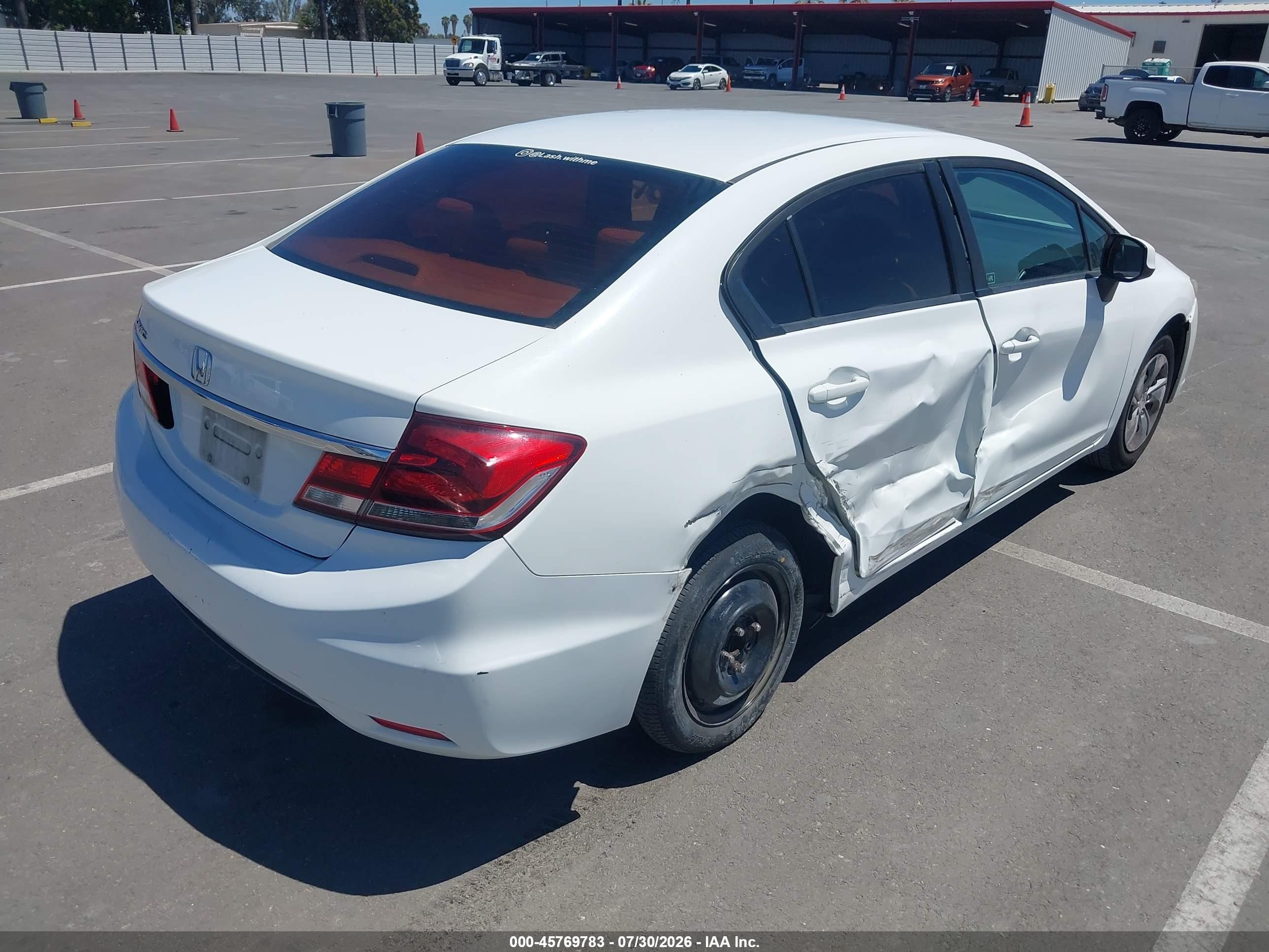 2013 Honda Civic Lx White vin: 19XFB2F57DE257091