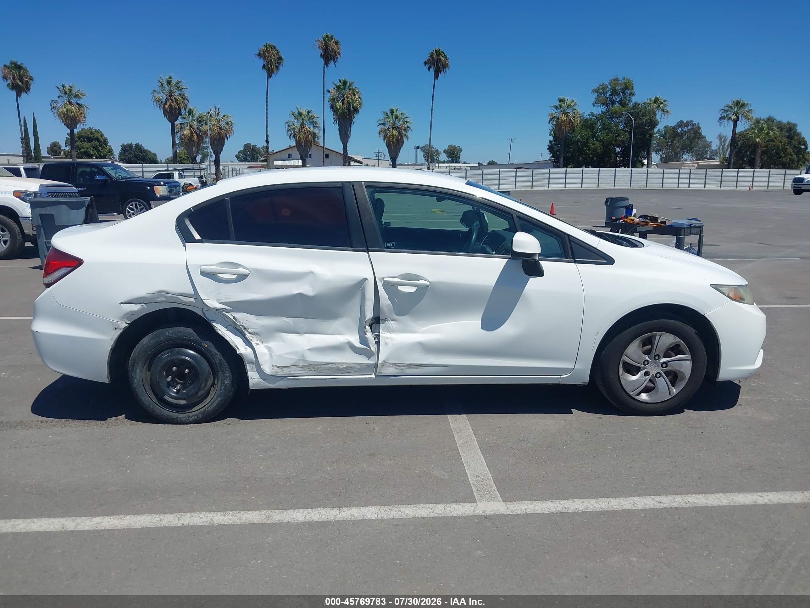 2013 Honda Civic Lx White vin: 19XFB2F57DE257091