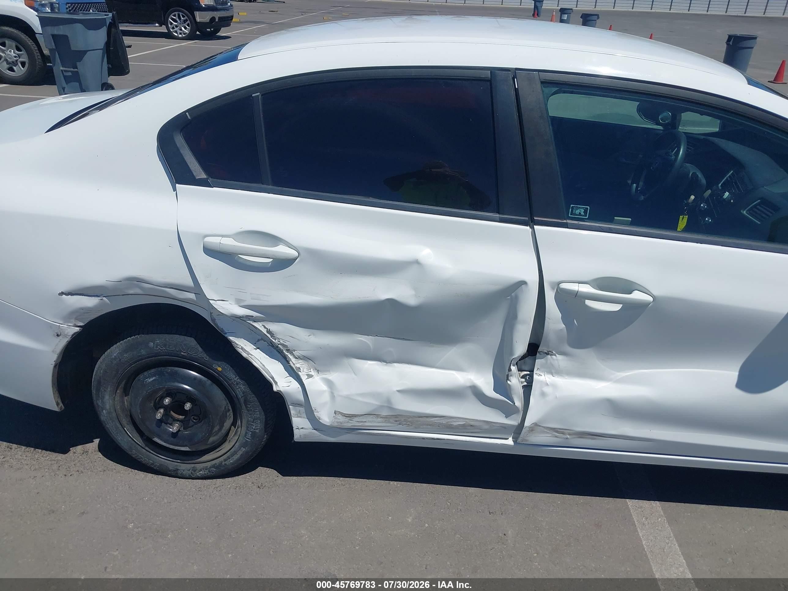 2013 Honda Civic Lx White vin: 19XFB2F57DE257091