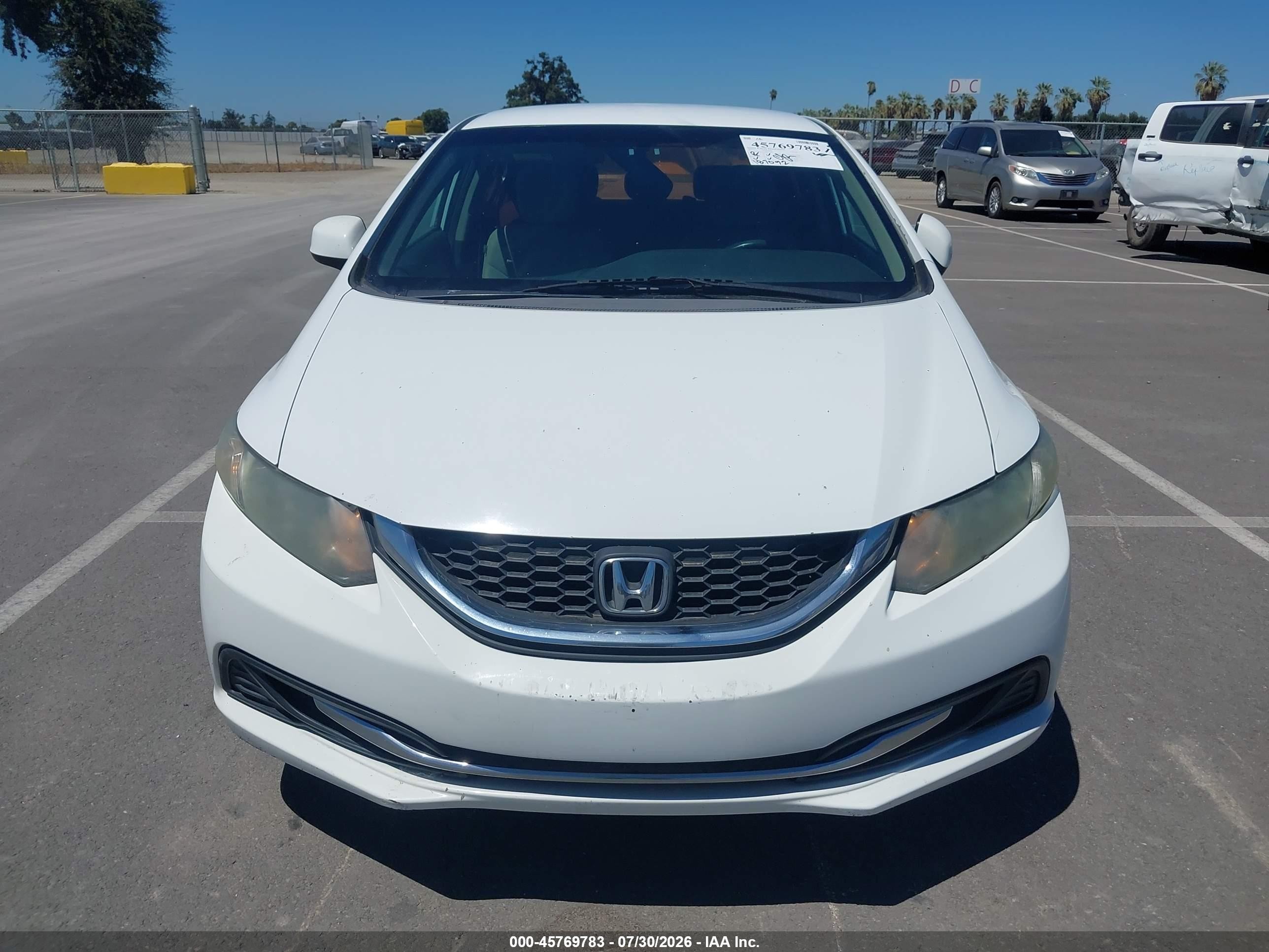 2013 Honda Civic Lx White vin: 19XFB2F57DE257091