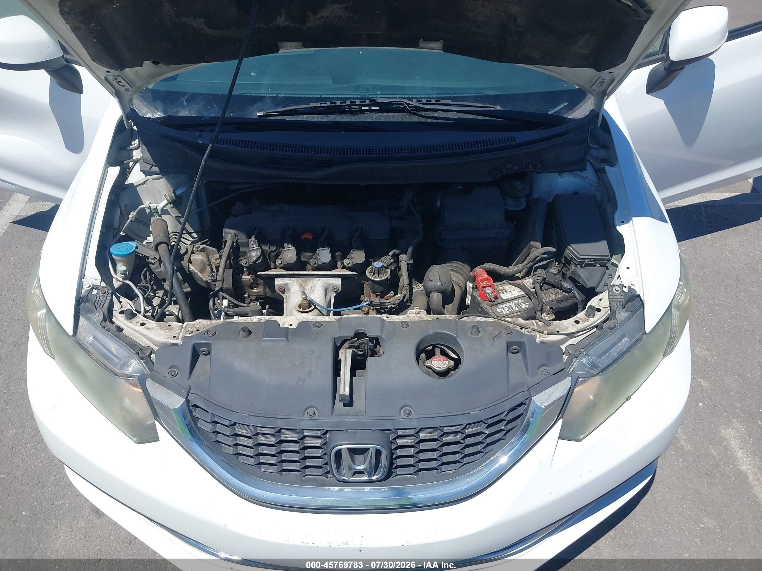 2013 Honda Civic Lx White vin: 19XFB2F57DE257091