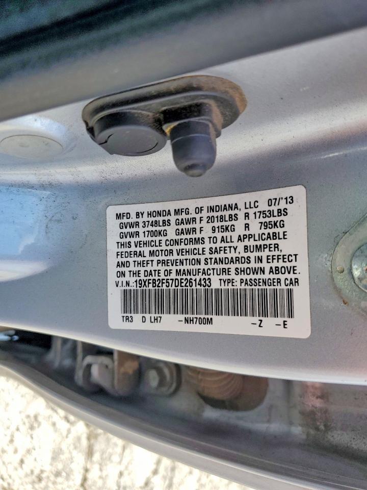 2013 Honda Civic Lx Silver vin: 19XFB2F57DE261433