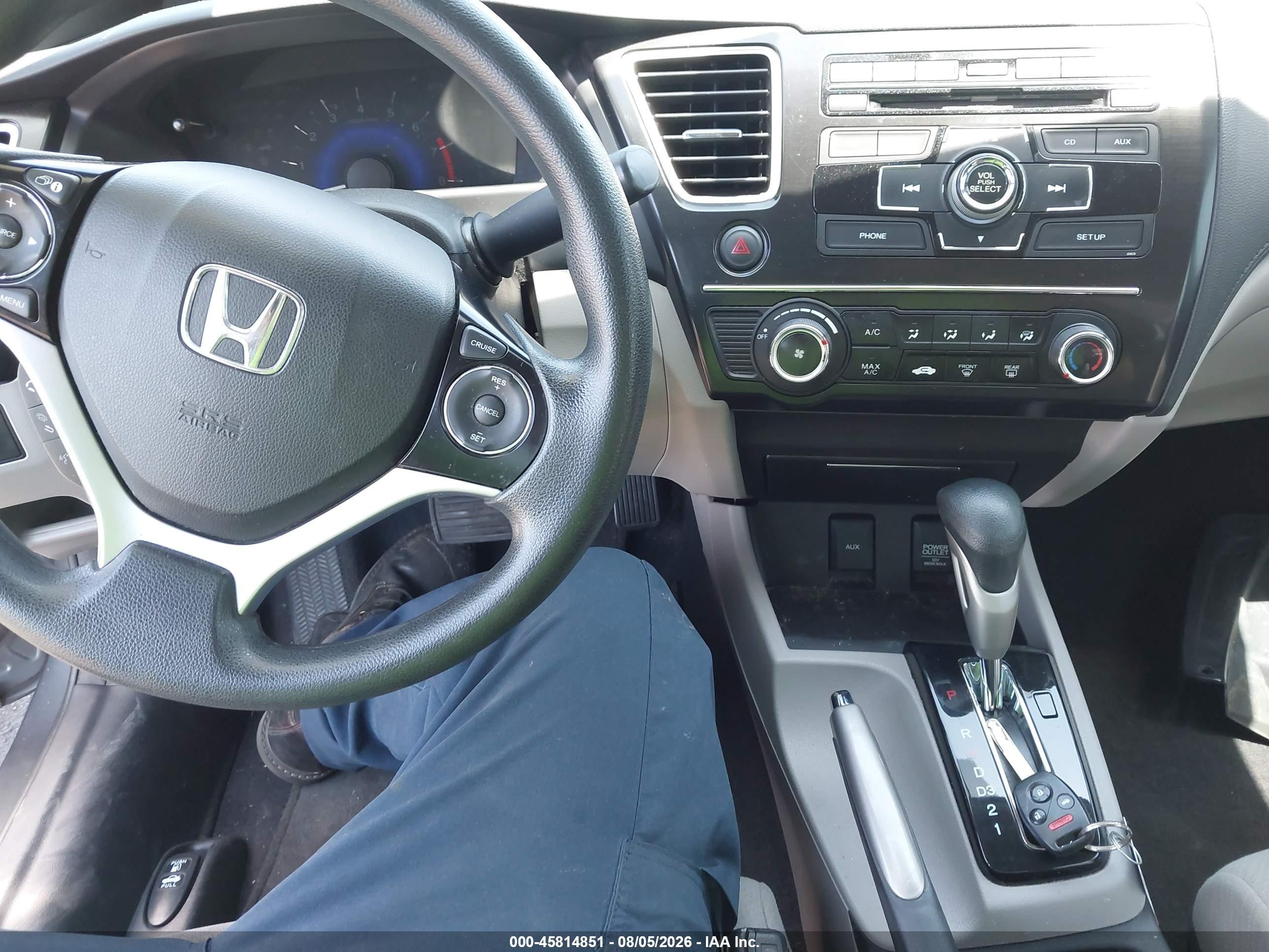 2013 Honda Civic Lx Gray vin: 19XFB2F57DE272626