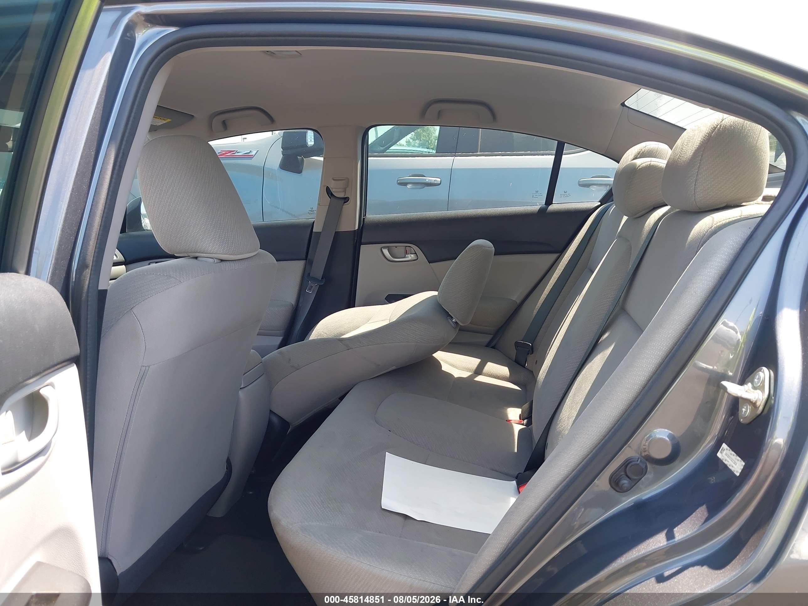2013 Honda Civic Lx Gray vin: 19XFB2F57DE272626