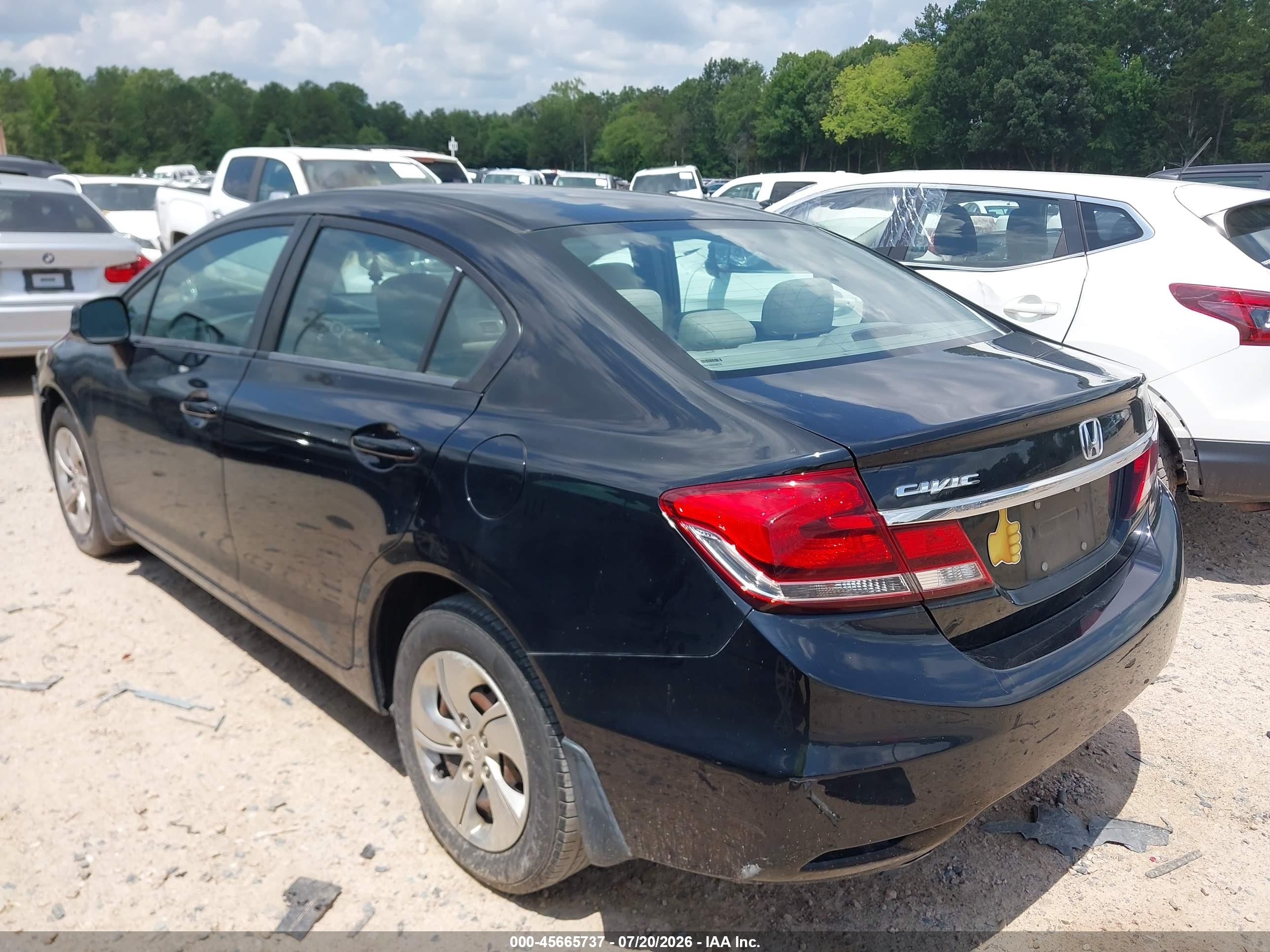 2013 Honda Civic Lx Black vin: 19XFB2F57DE278491