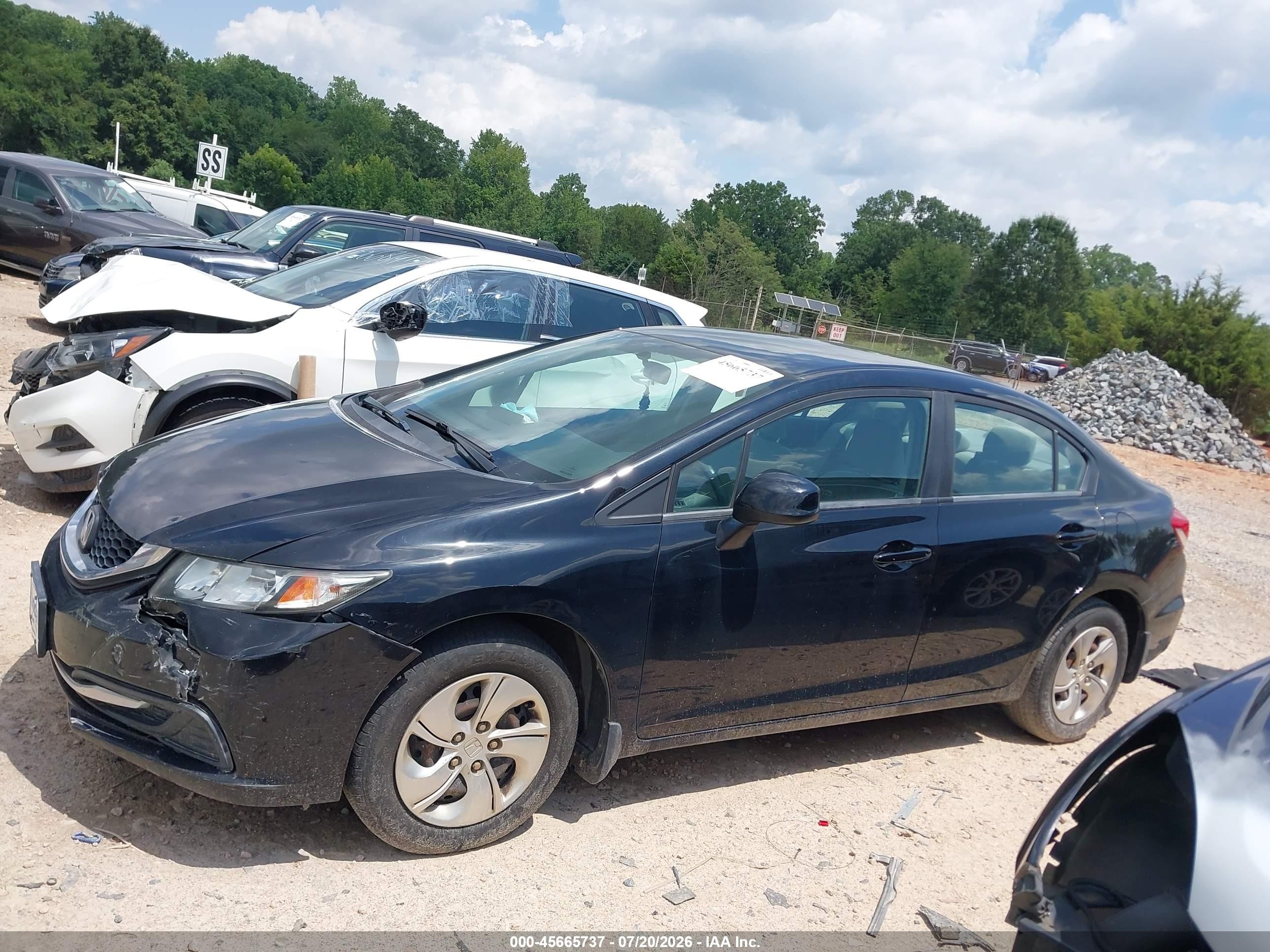 2013 Honda Civic Lx Black vin: 19XFB2F57DE278491