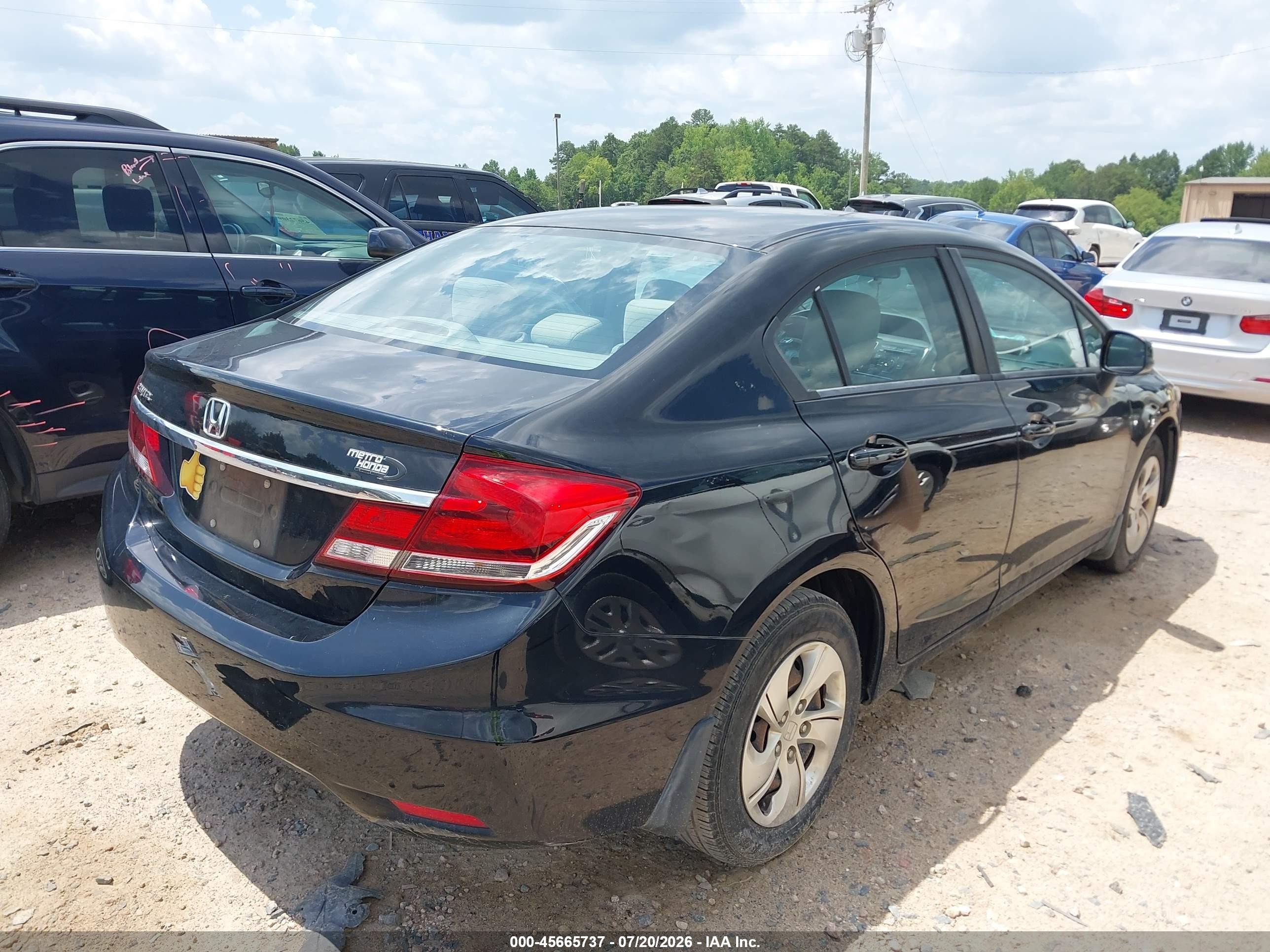 2013 Honda Civic Lx Black vin: 19XFB2F57DE278491