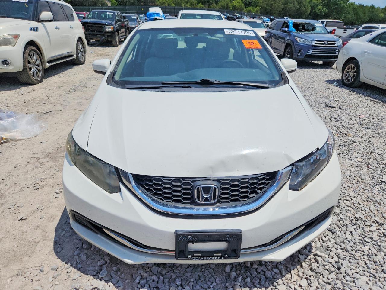 2014 Honda Civic Lx White vin: 19XFB2F57EE012096