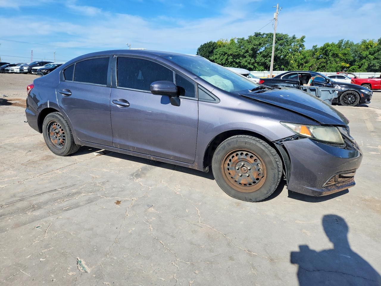 2014 Honda Civic Lx Gray vin: 19XFB2F57EE012373