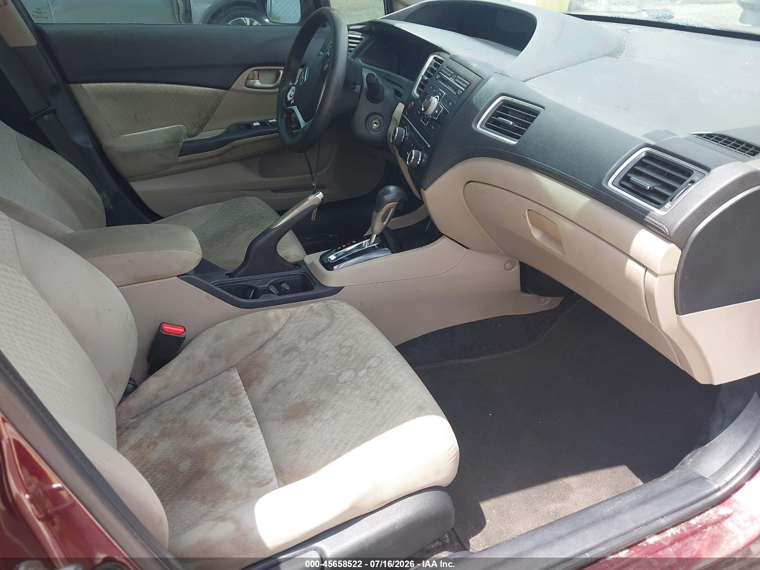 2014 Honda Civic Lx Burgundy vin: 19XFB2F57EE017458