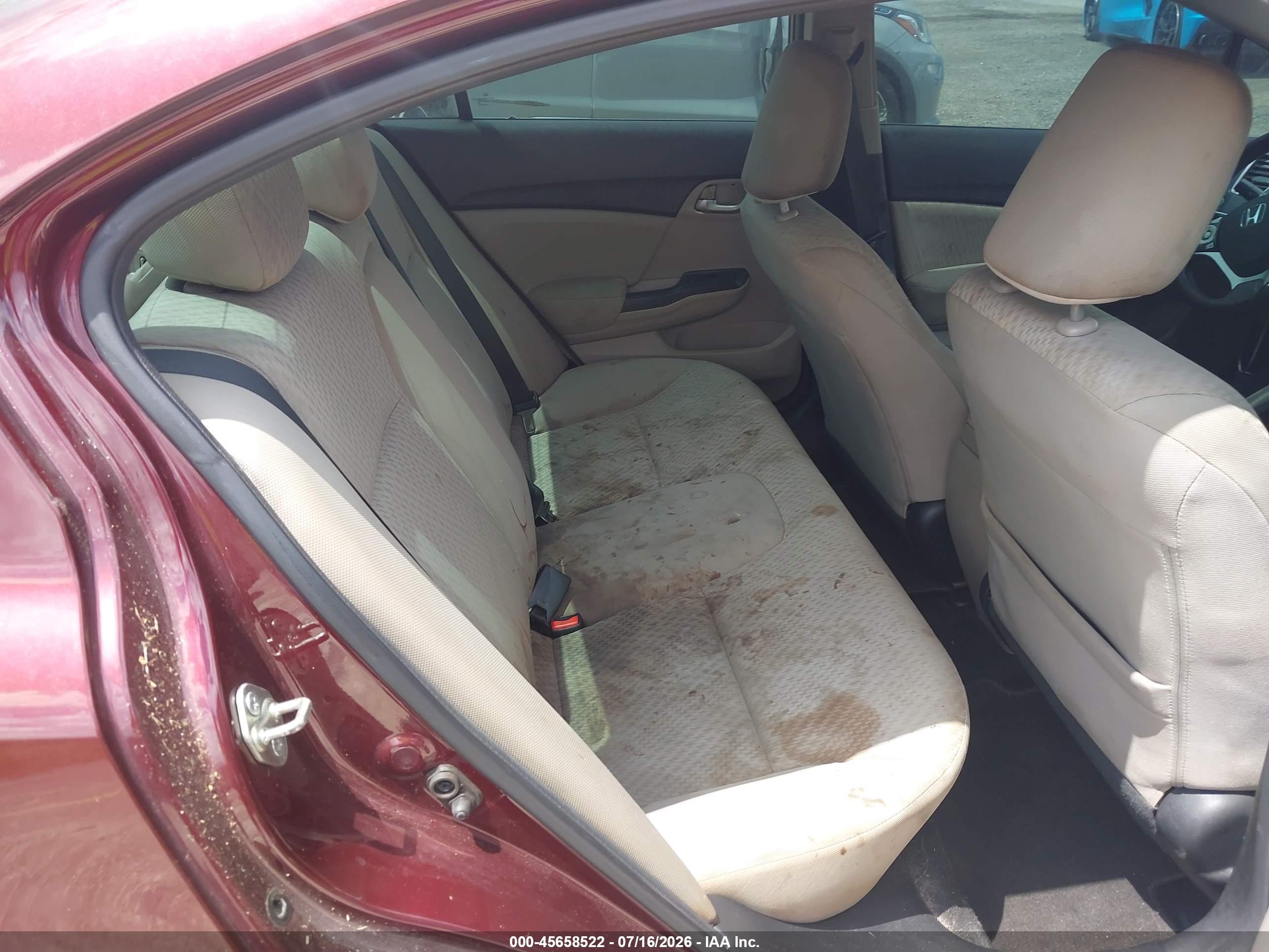2014 Honda Civic Lx Burgundy vin: 19XFB2F57EE017458