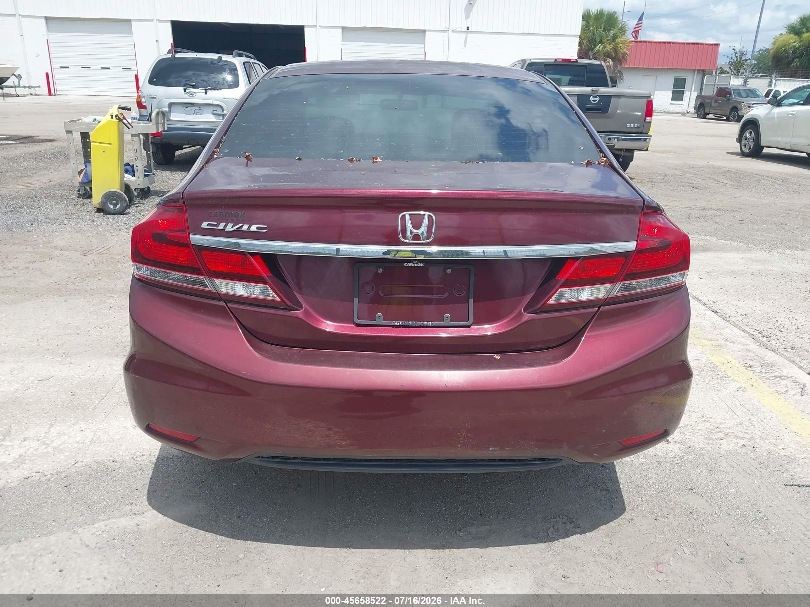 2014 Honda Civic Lx Burgundy vin: 19XFB2F57EE017458