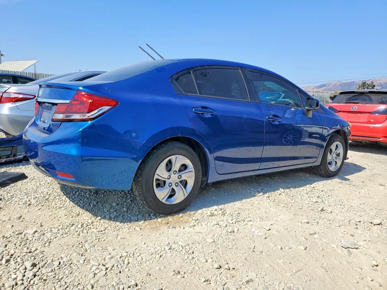 2014 Honda Civic Lx Blue vin: 19XFB2F57EE019615