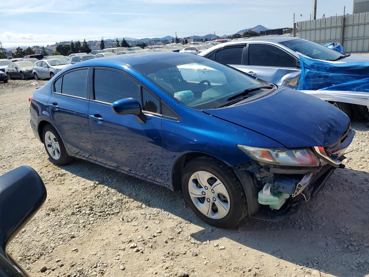 2014 Honda Civic Lx Blue vin: 19XFB2F57EE019615