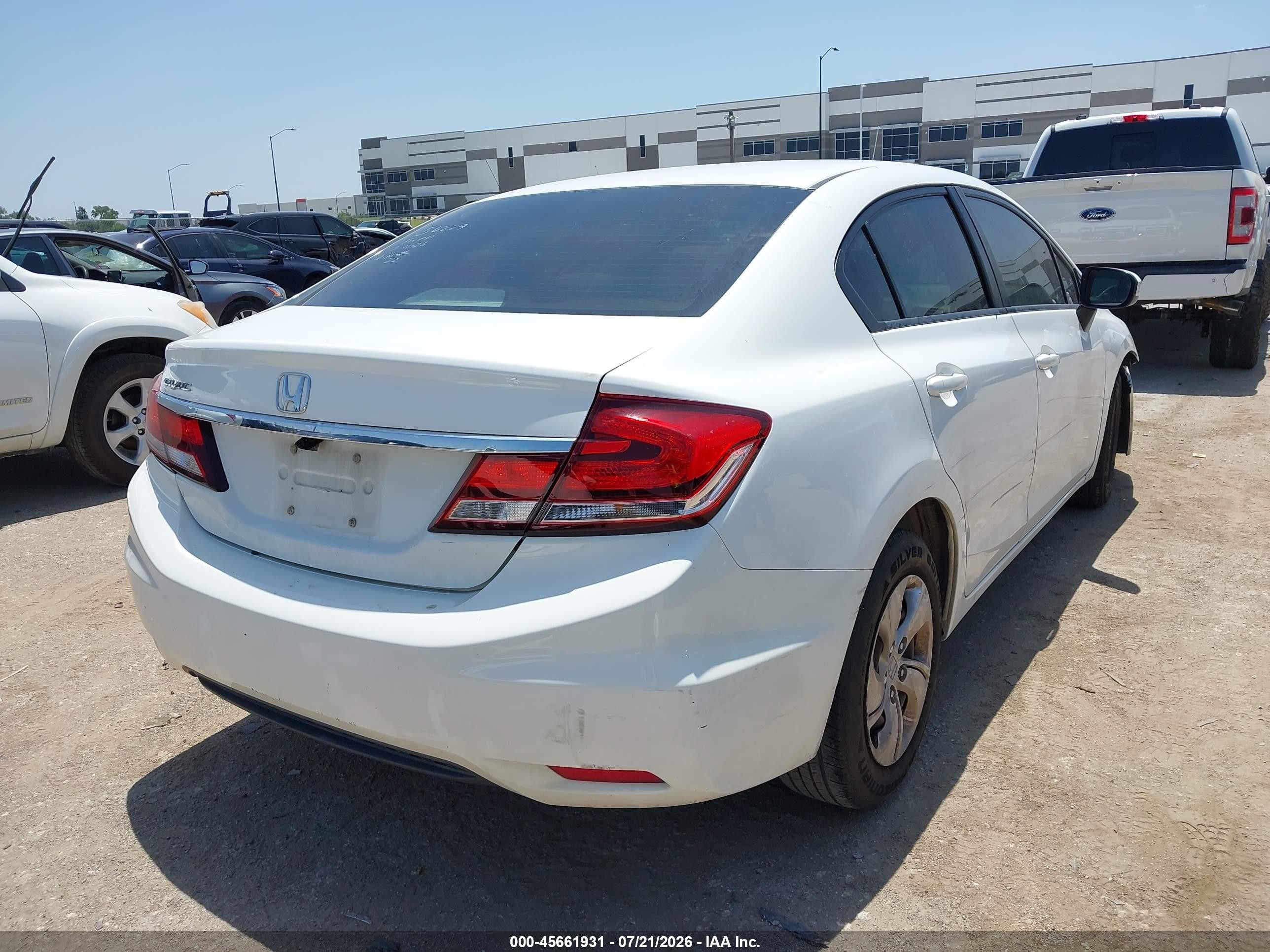 2014 Honda Civic Lx White vin: 19XFB2F57EE043199