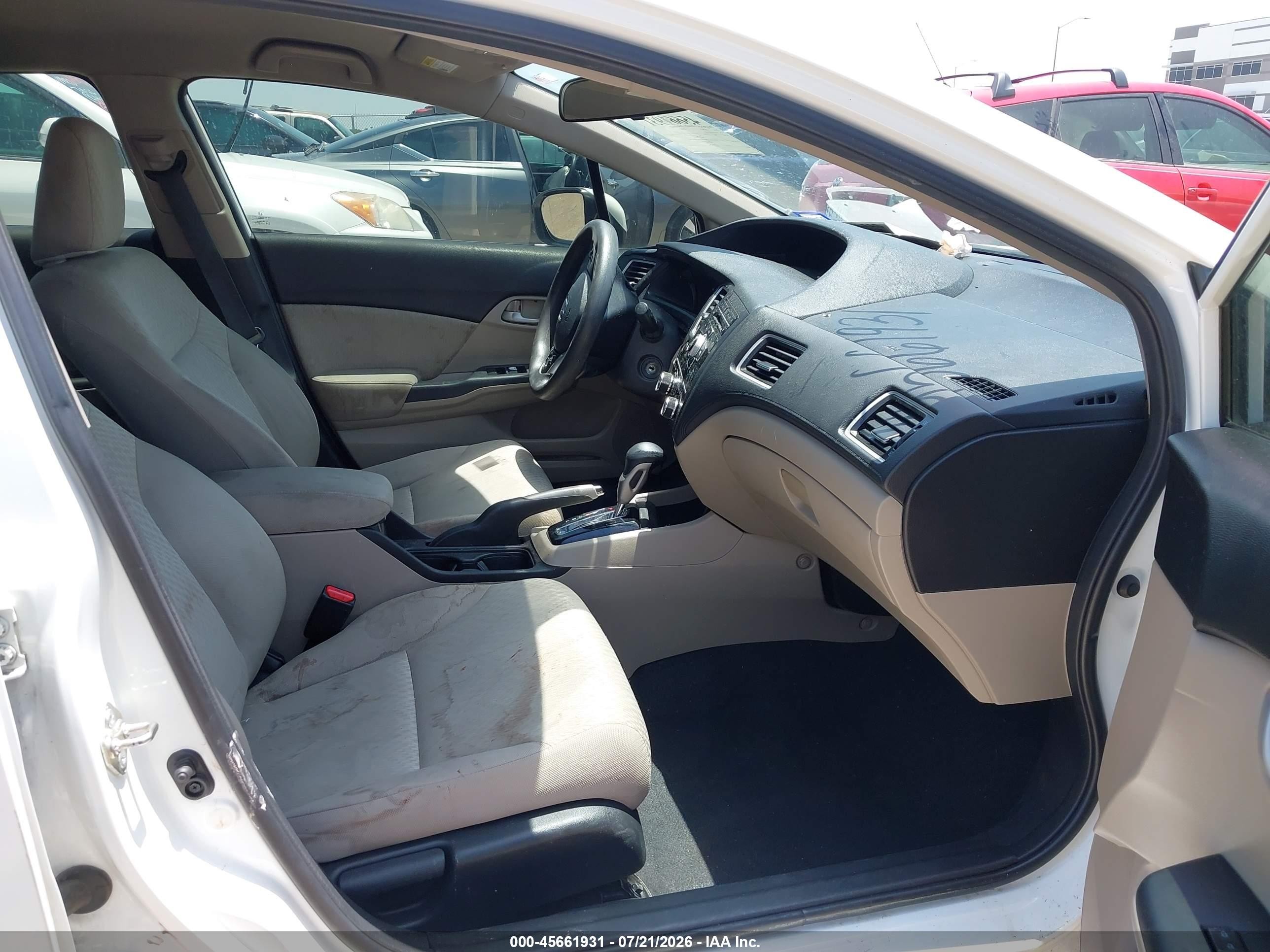 2014 Honda Civic Lx White vin: 19XFB2F57EE043199