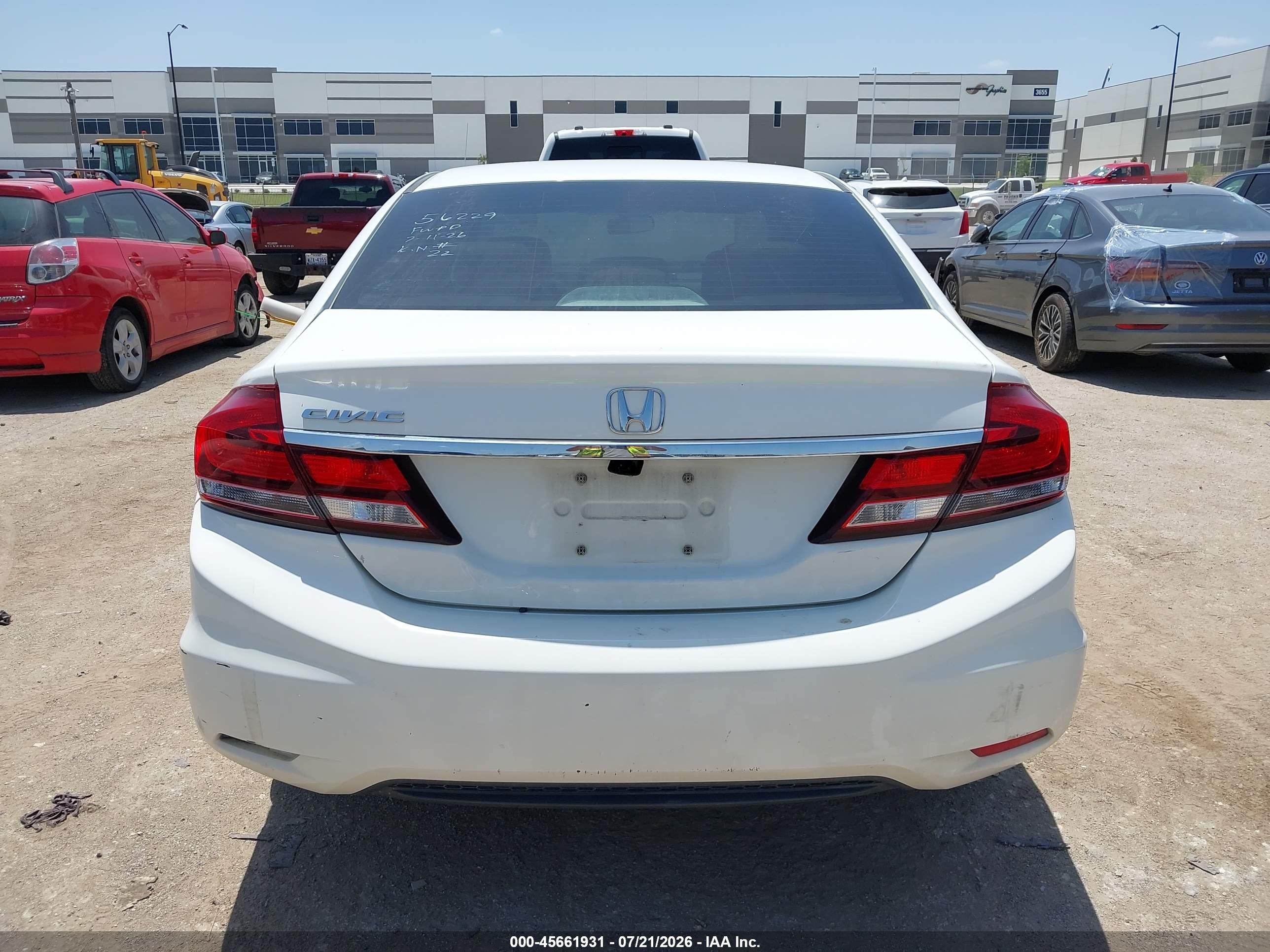 2014 Honda Civic Lx White vin: 19XFB2F57EE043199