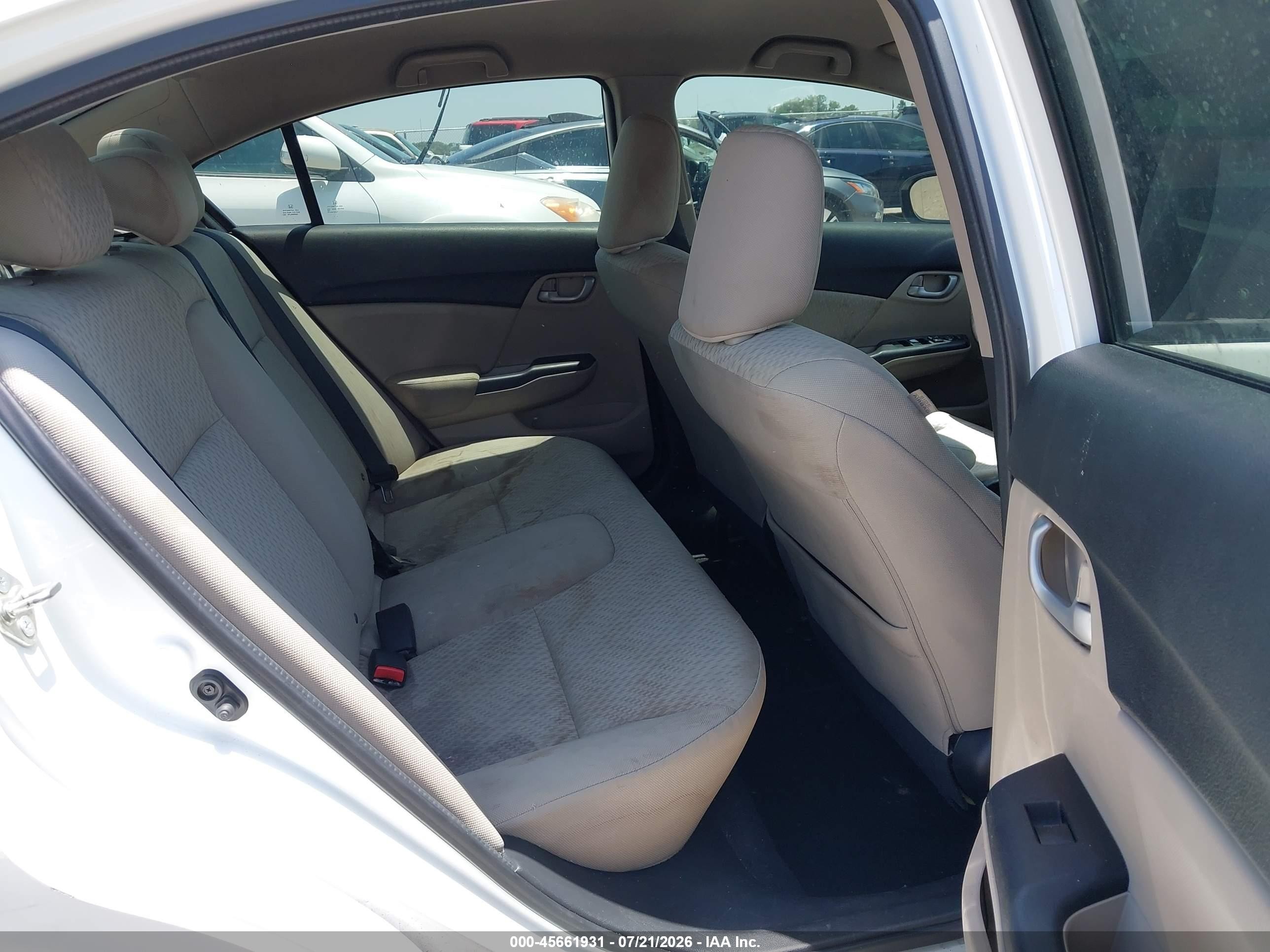 2014 Honda Civic Lx White vin: 19XFB2F57EE043199