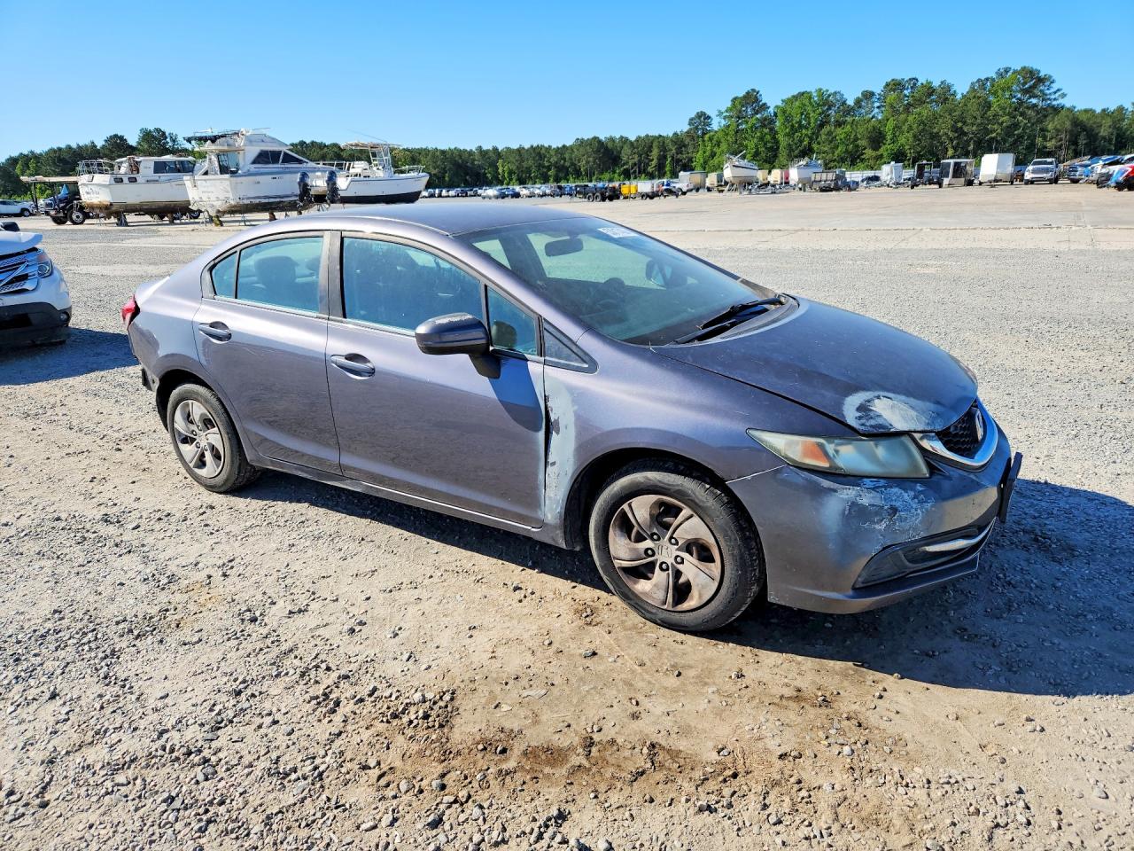 2014 Honda Civic Lx Gray vin: 19XFB2F57EE070094
