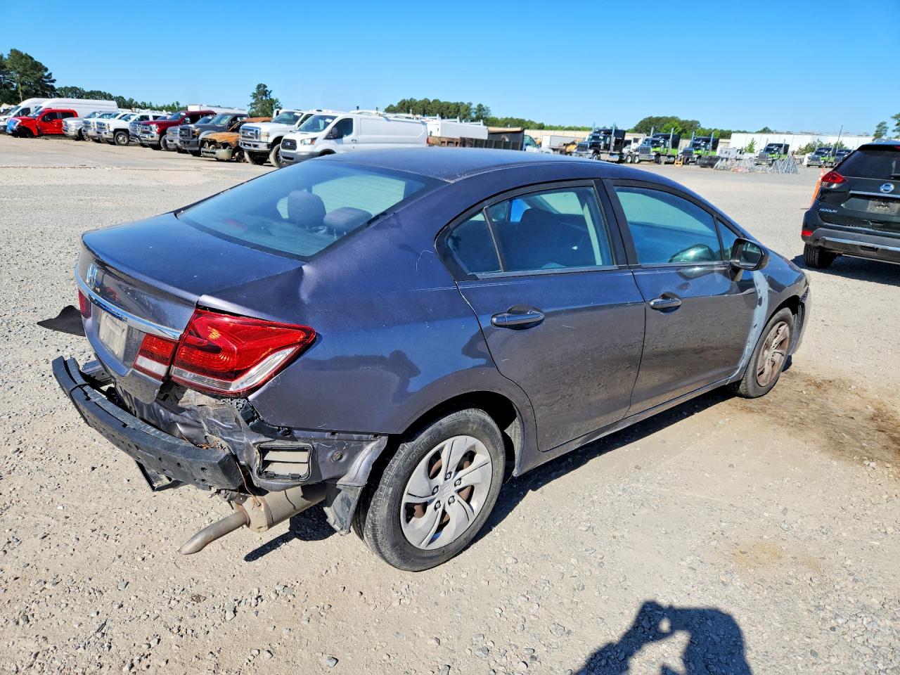2014 Honda Civic Lx Gray vin: 19XFB2F57EE070094