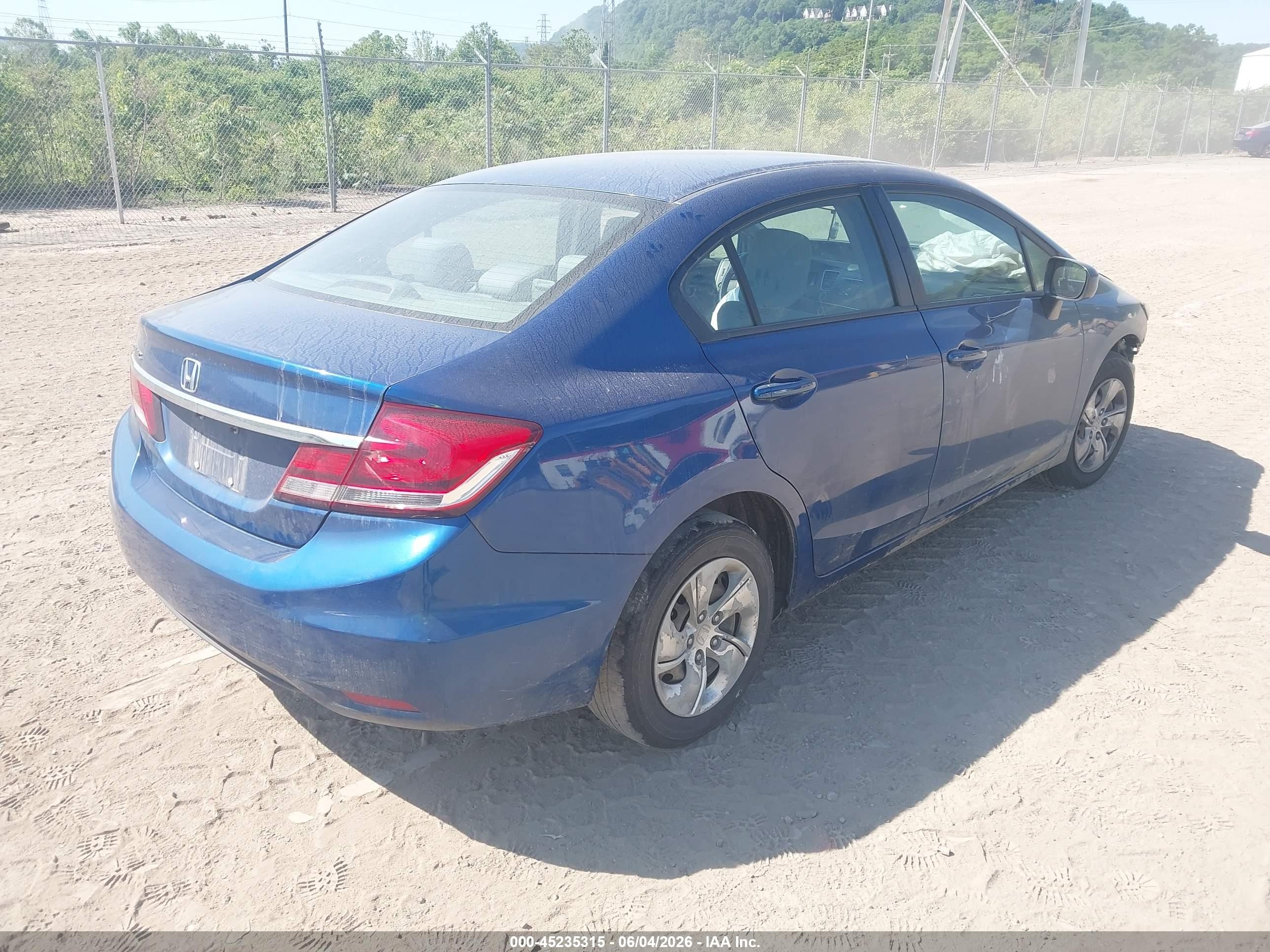 2014 Honda Civic Lx Blue vin: 19XFB2F57EE214789