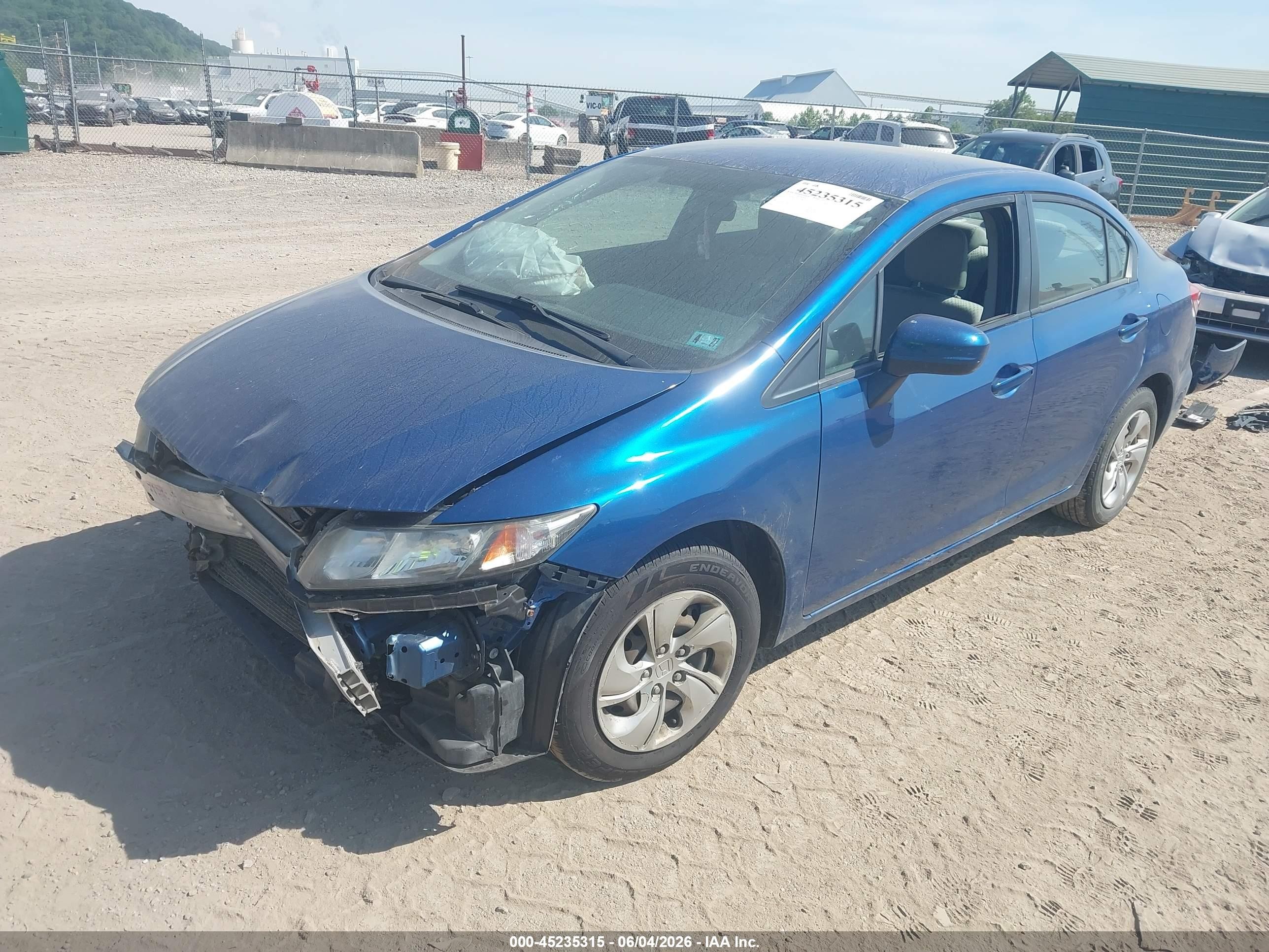 2014 Honda Civic Lx Blue vin: 19XFB2F57EE214789