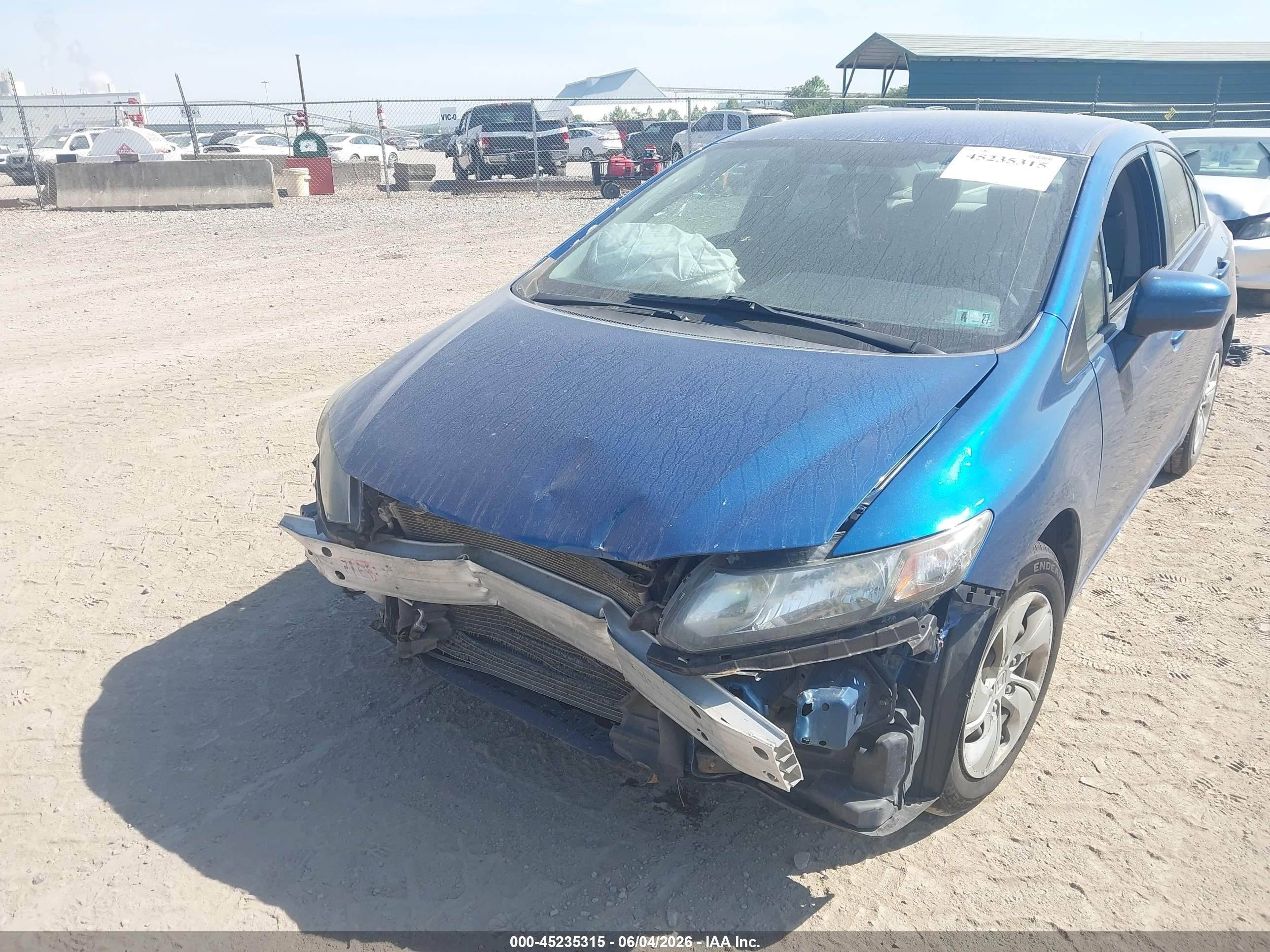 2014 Honda Civic Lx Blue vin: 19XFB2F57EE214789