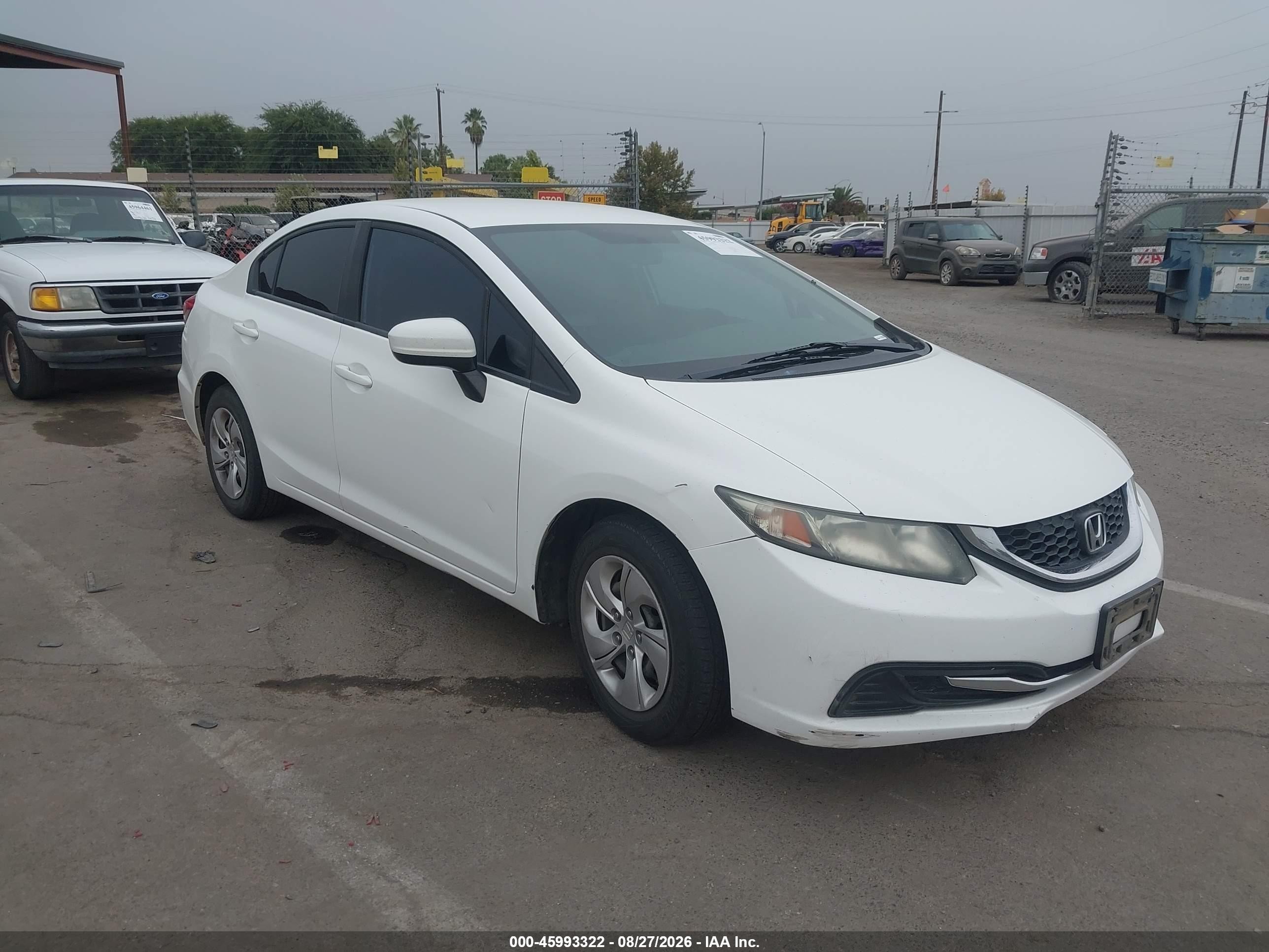 2014 Honda Civic Lx White vin: 19XFB2F57EE216414