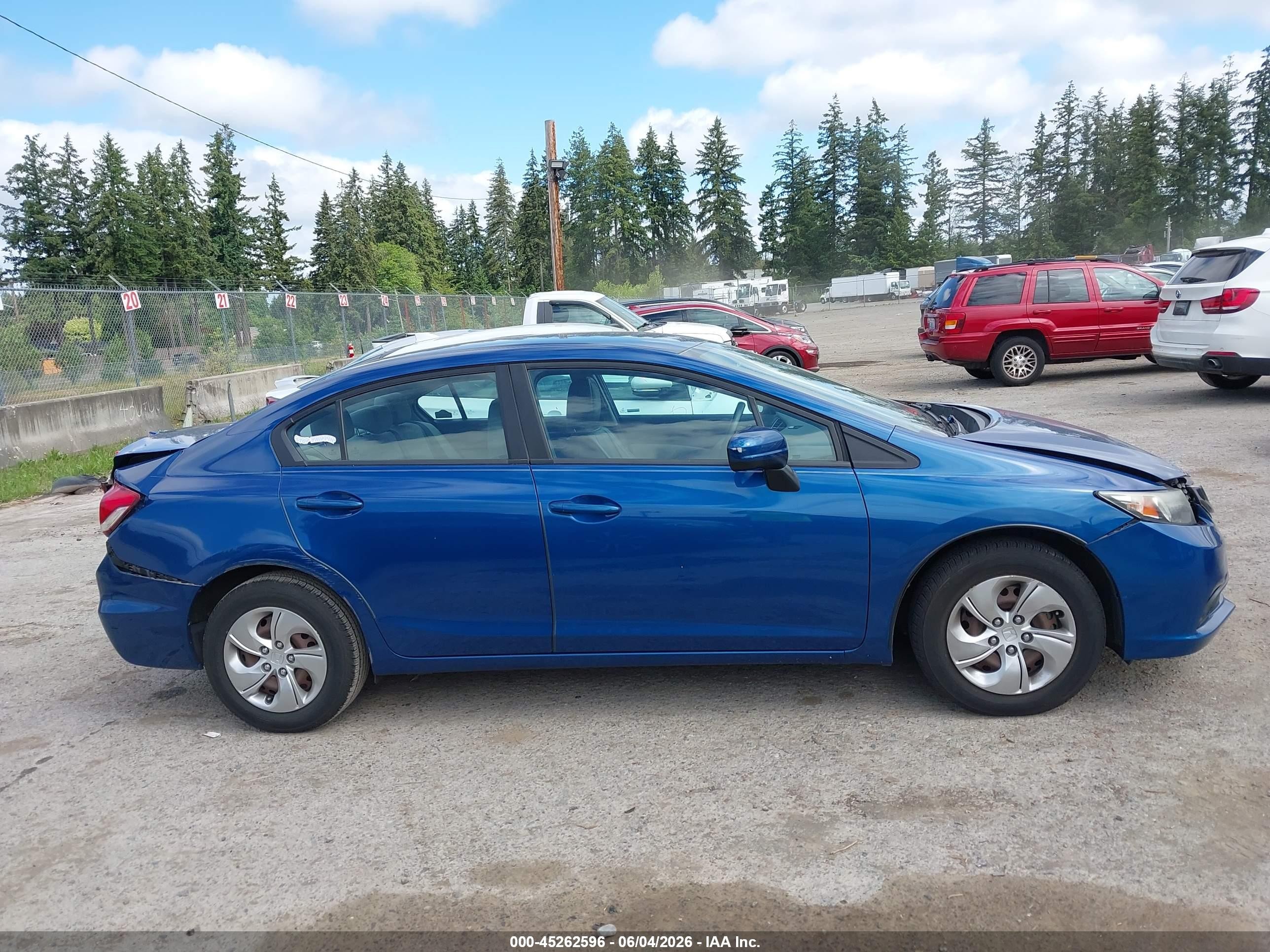 2014 Honda Civic Lx Blue vin: 19XFB2F57EE221290