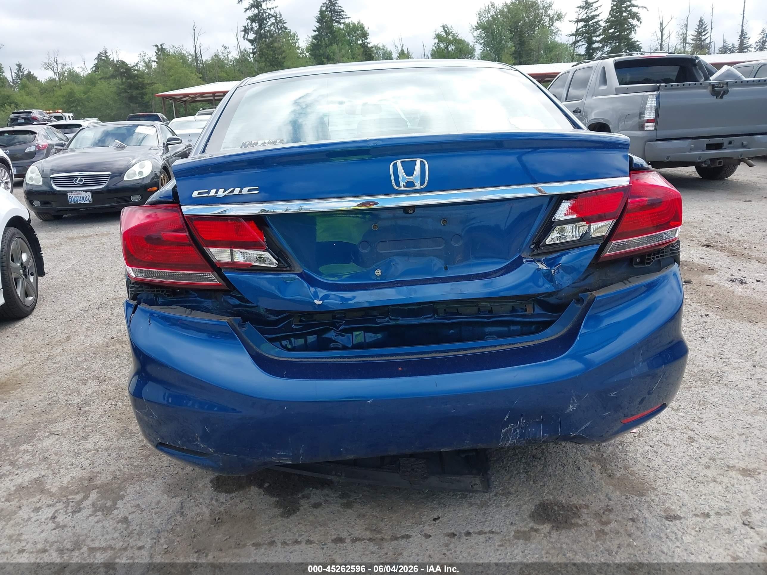 2014 Honda Civic Lx Blue vin: 19XFB2F57EE221290