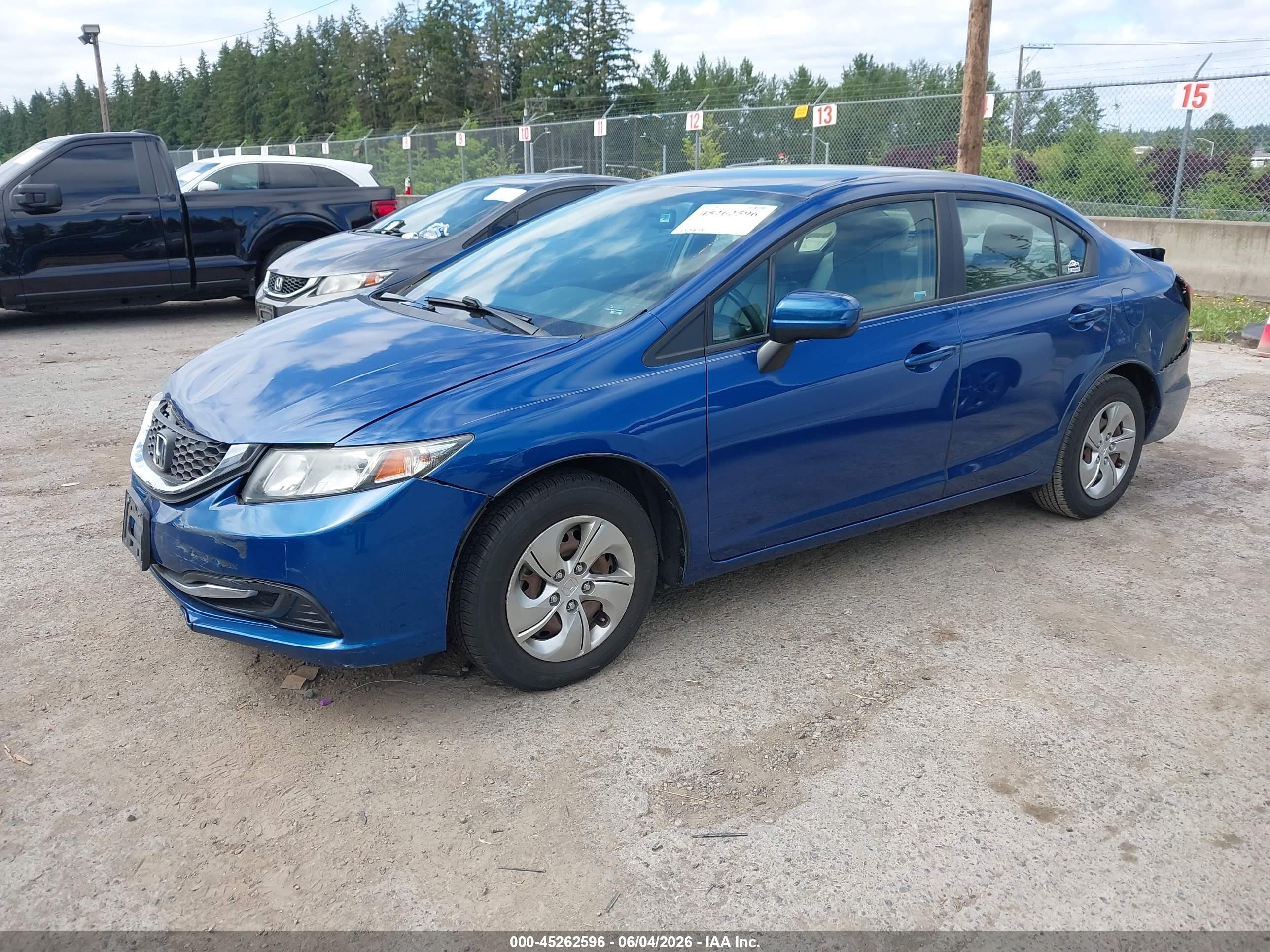 2014 Honda Civic Lx Blue vin: 19XFB2F57EE221290