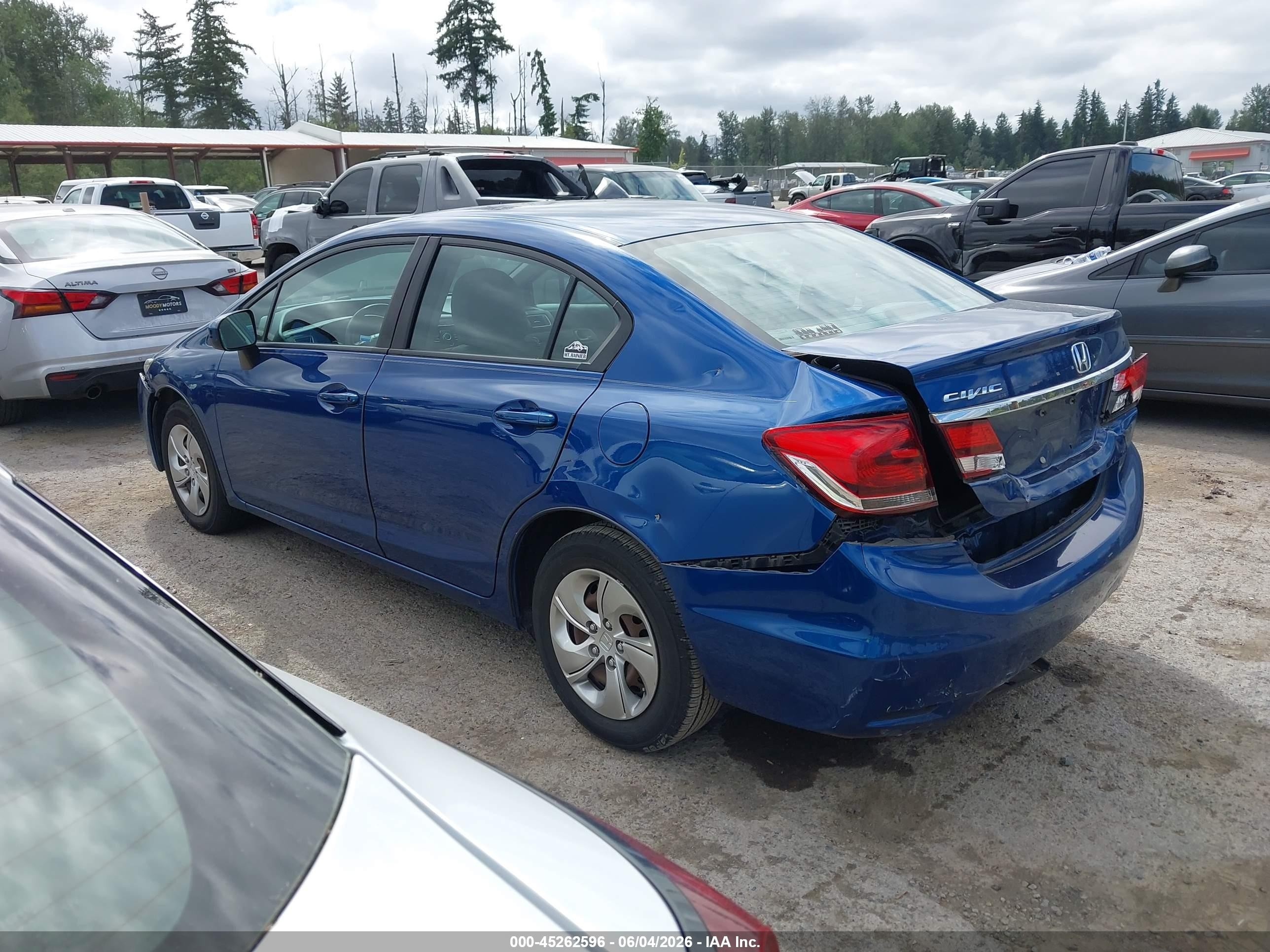 2014 Honda Civic Lx Blue vin: 19XFB2F57EE221290