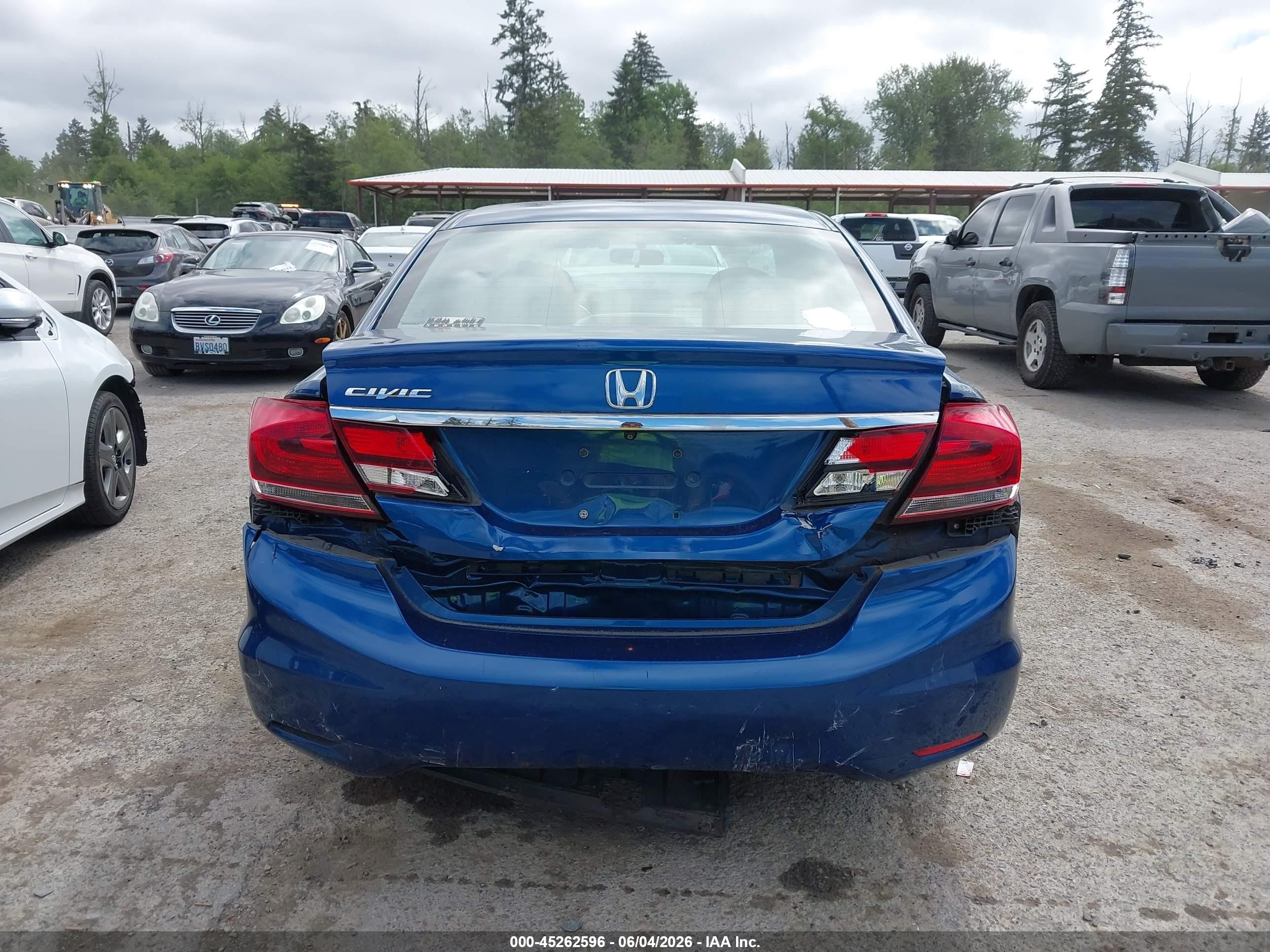 2014 Honda Civic Lx Blue vin: 19XFB2F57EE221290