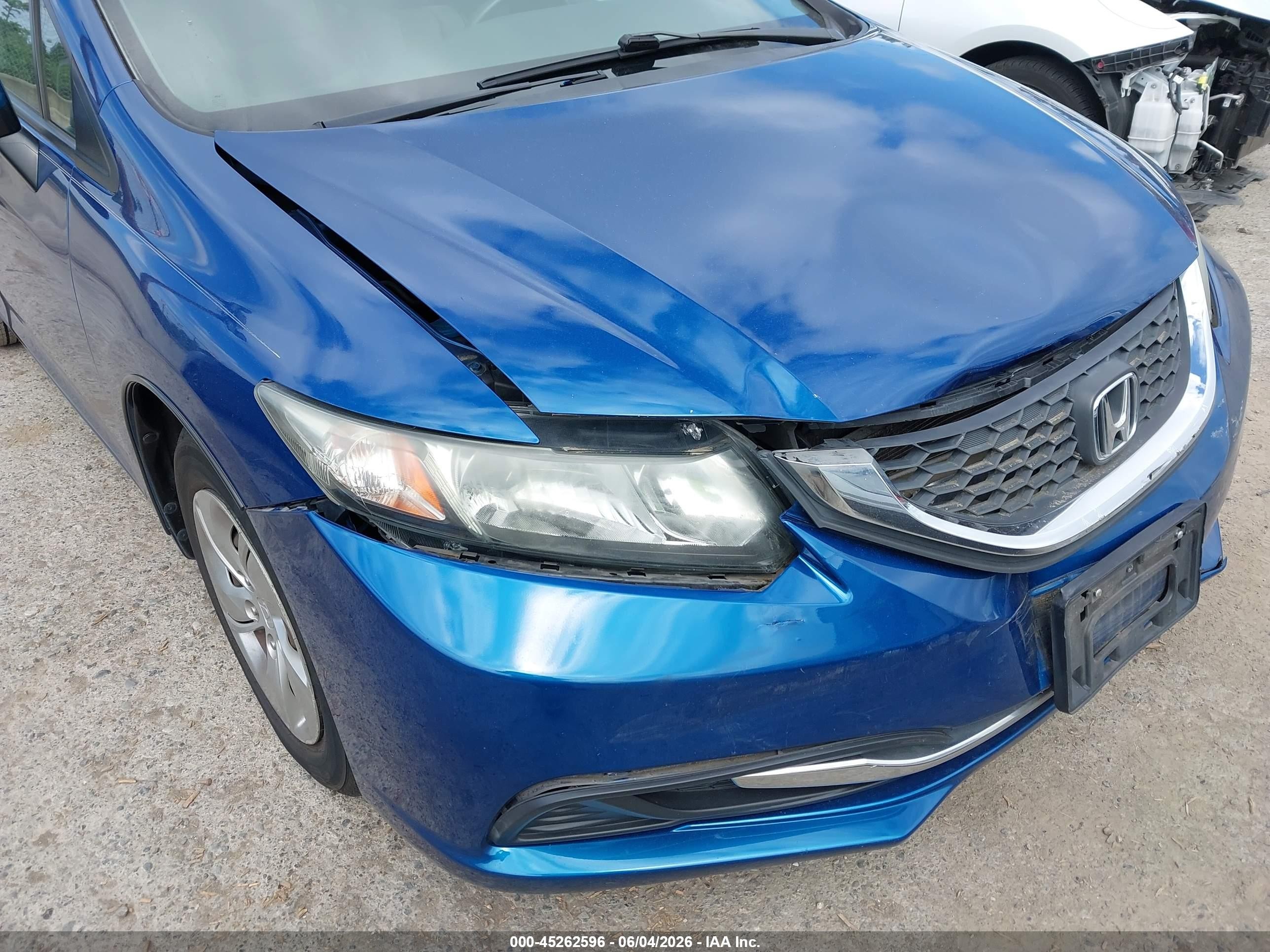 2014 Honda Civic Lx Blue vin: 19XFB2F57EE221290