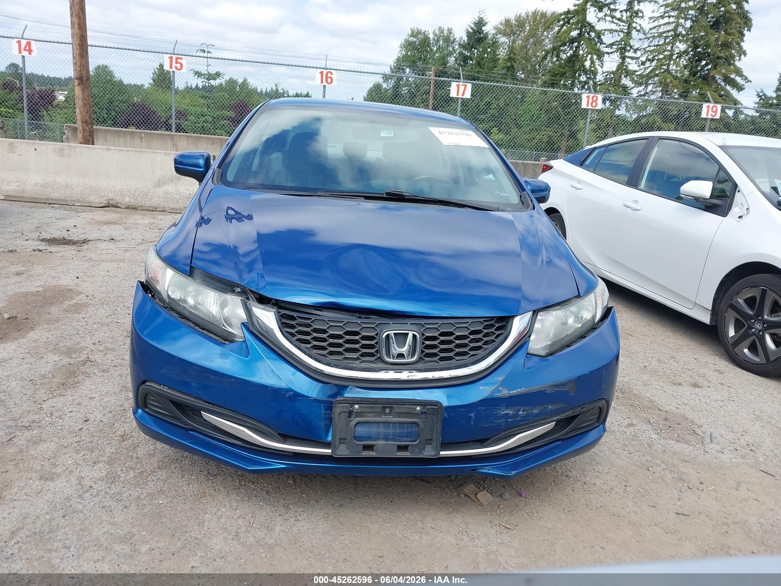 2014 Honda Civic Lx Blue vin: 19XFB2F57EE221290