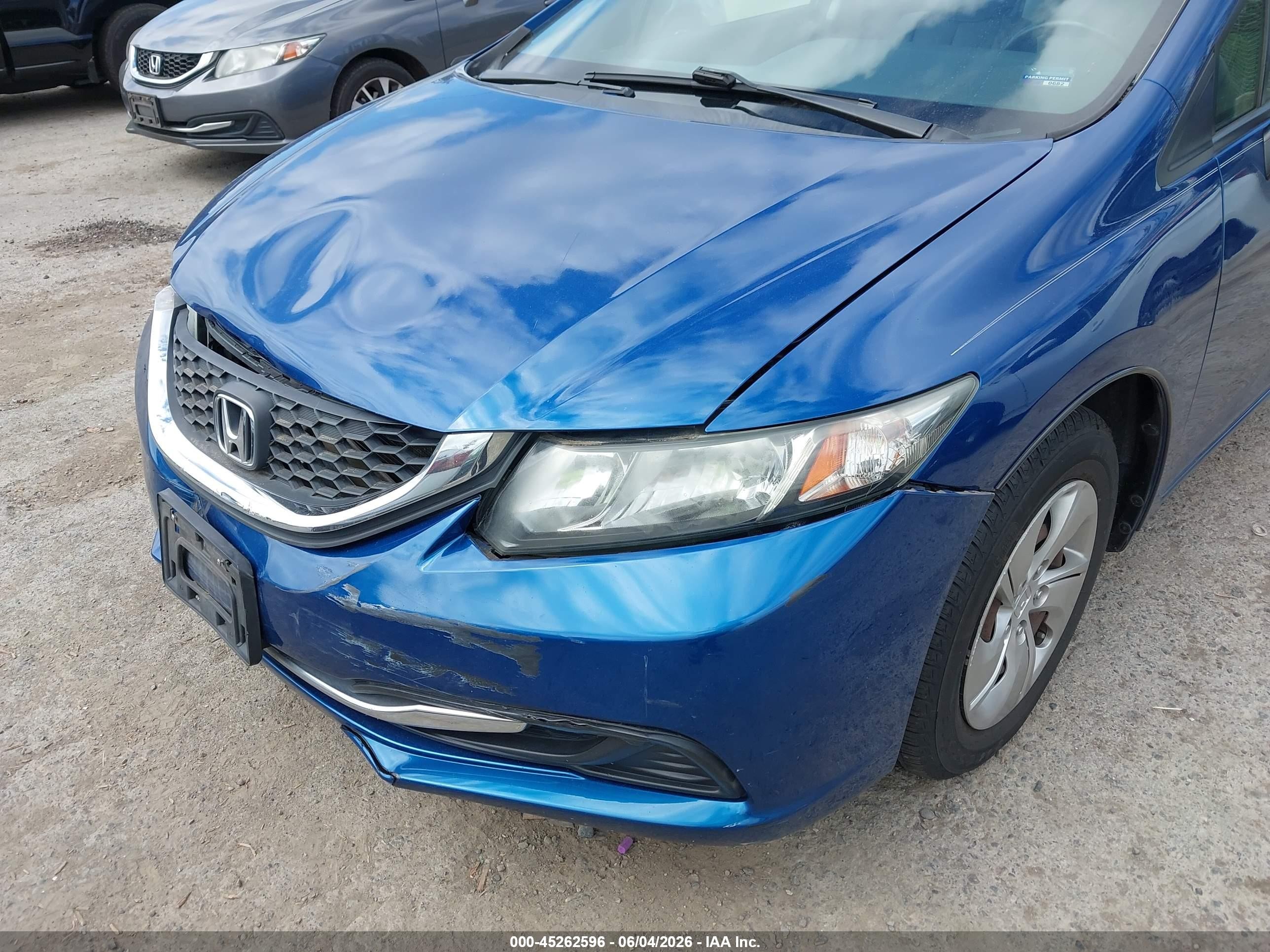2014 Honda Civic Lx Blue vin: 19XFB2F57EE221290