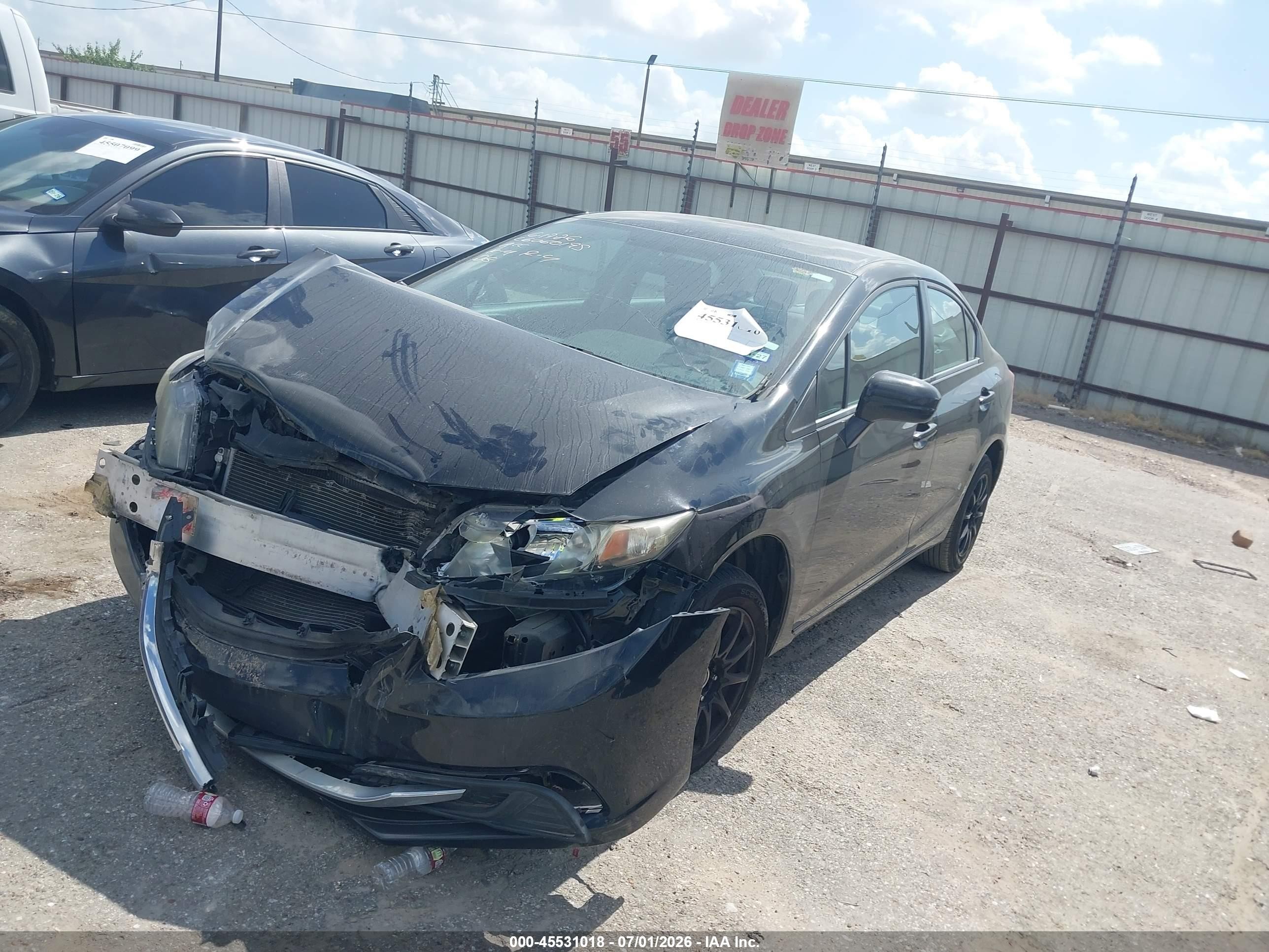 2014 Honda Civic Lx Black vin: 19XFB2F57EE250000