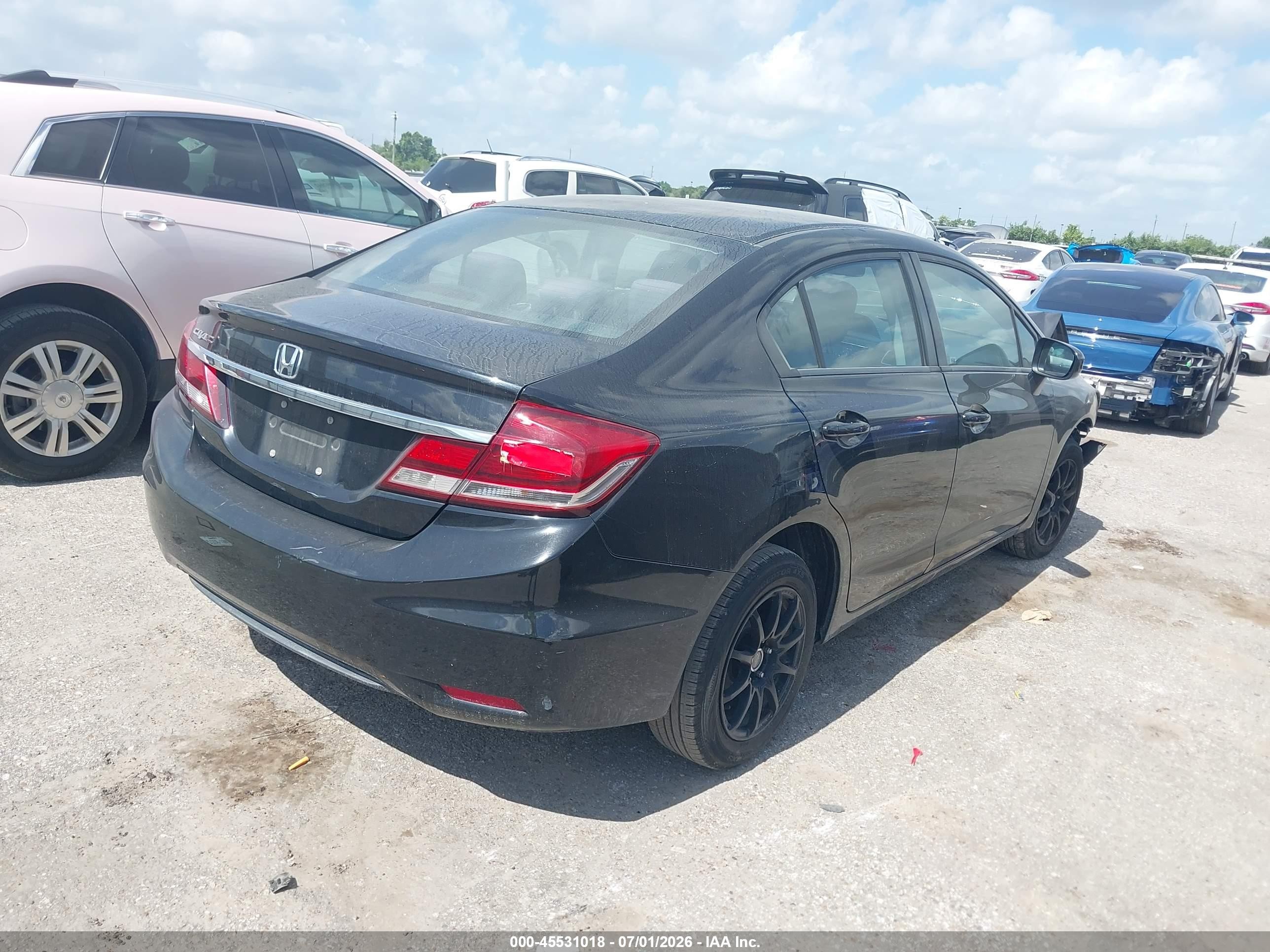 2014 Honda Civic Lx Black vin: 19XFB2F57EE250000