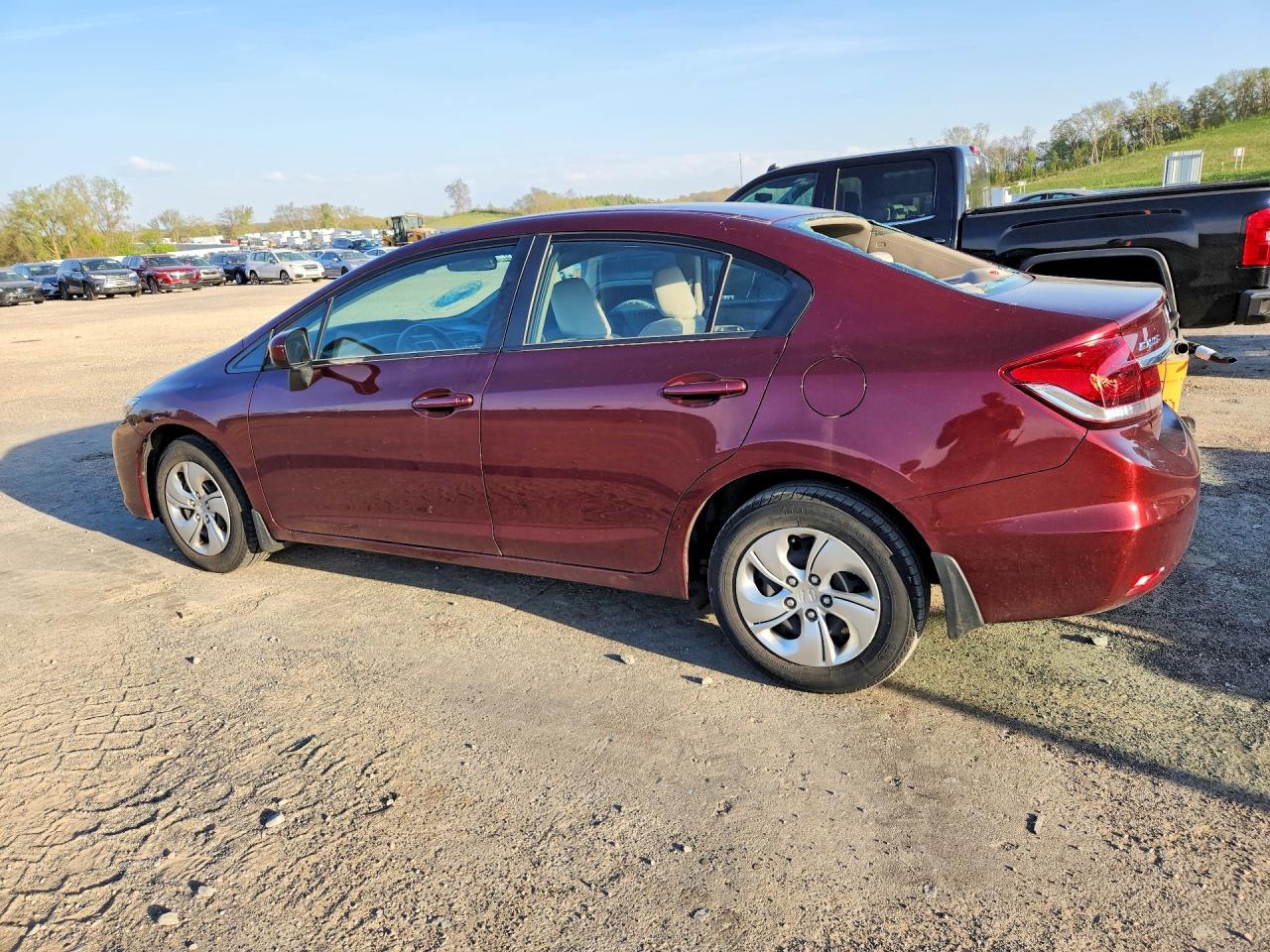 2014 Honda Civic Lx Burgundy vin: 19XFB2F57EE254600