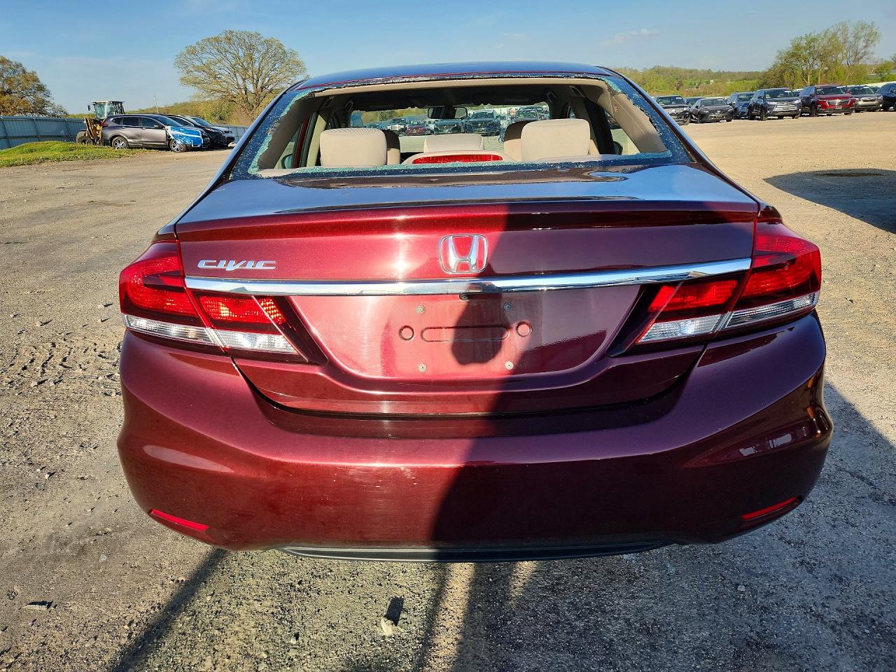 2014 Honda Civic Lx Burgundy vin: 19XFB2F57EE254600