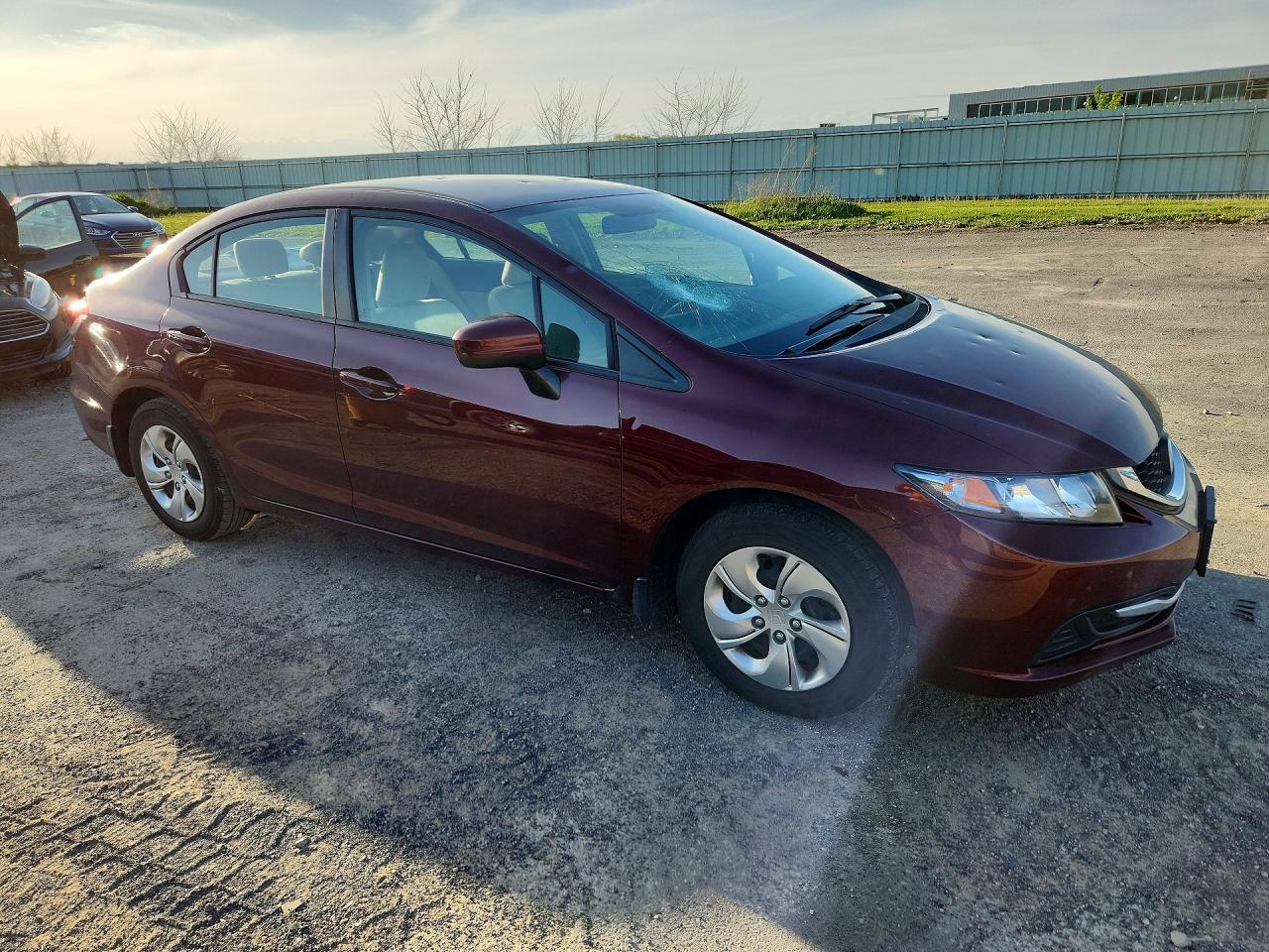 2014 Honda Civic Lx Burgundy vin: 19XFB2F57EE254600