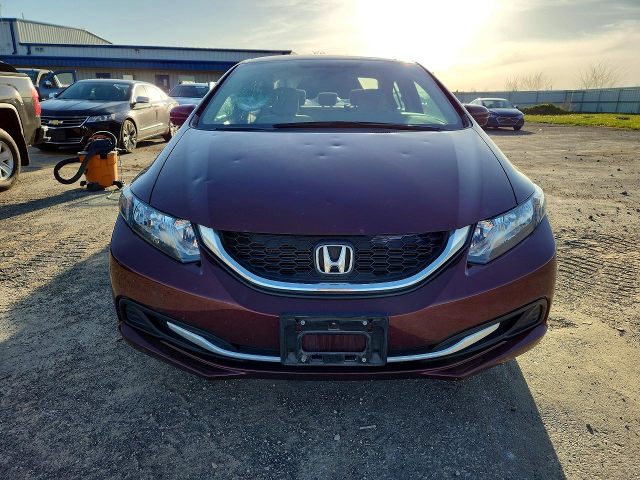 2014 Honda Civic Lx Burgundy vin: 19XFB2F57EE254600