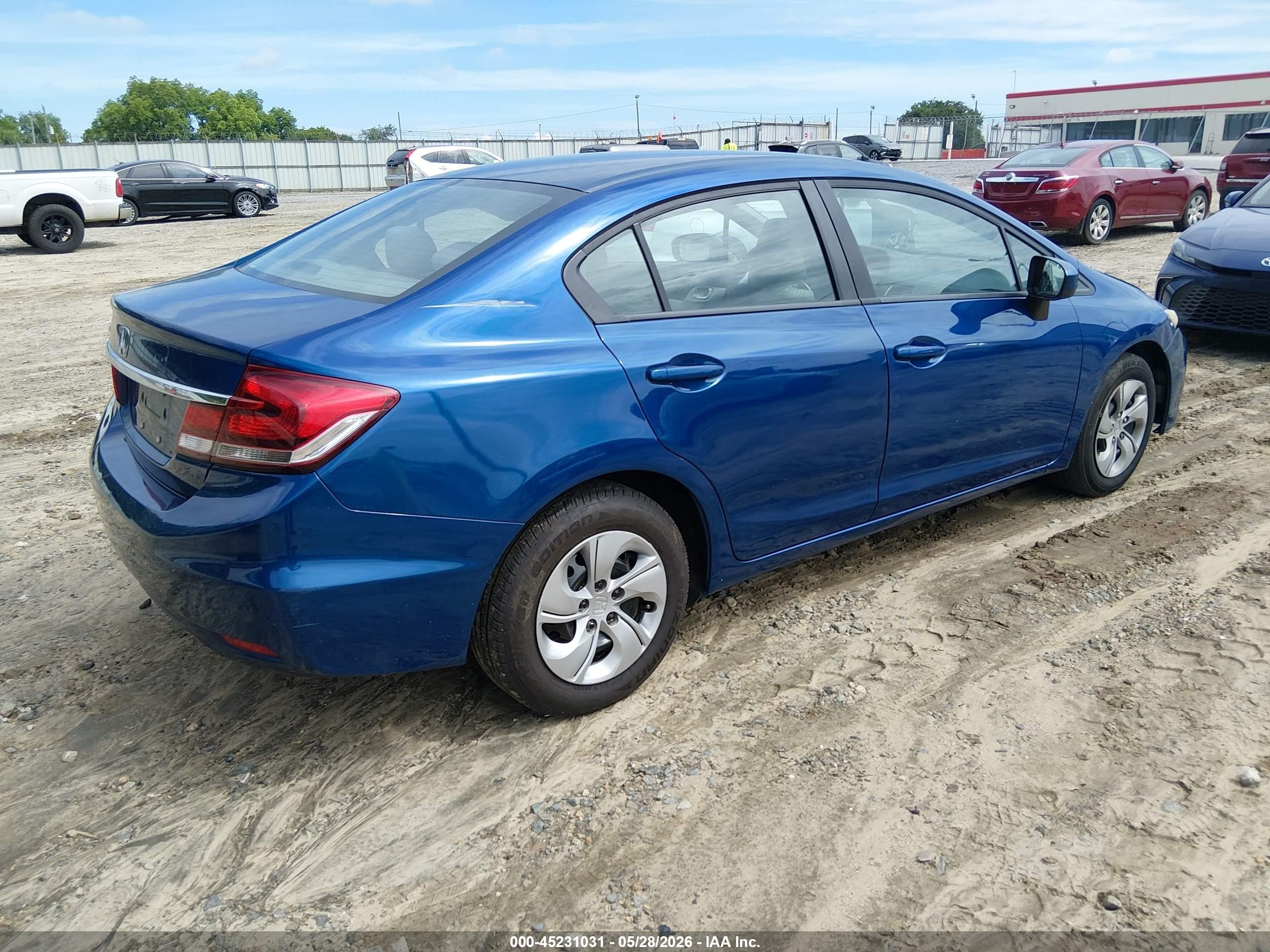 2014 Honda Civic Lx Blue vin: 19XFB2F57EE263328